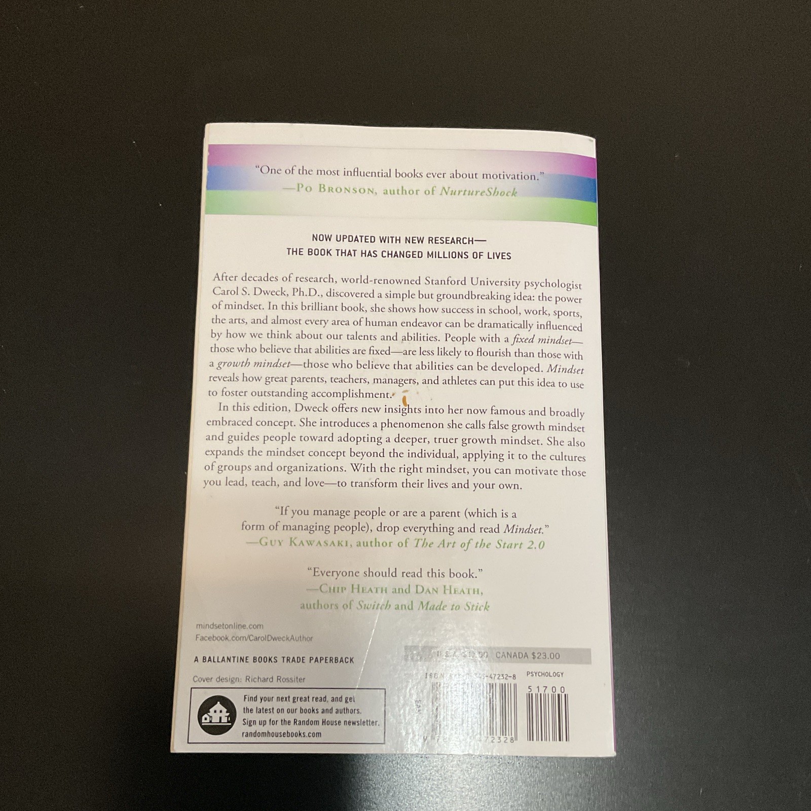 Carol S. Dweck Mindset: The New Psychology of Success Updated Ed PB English