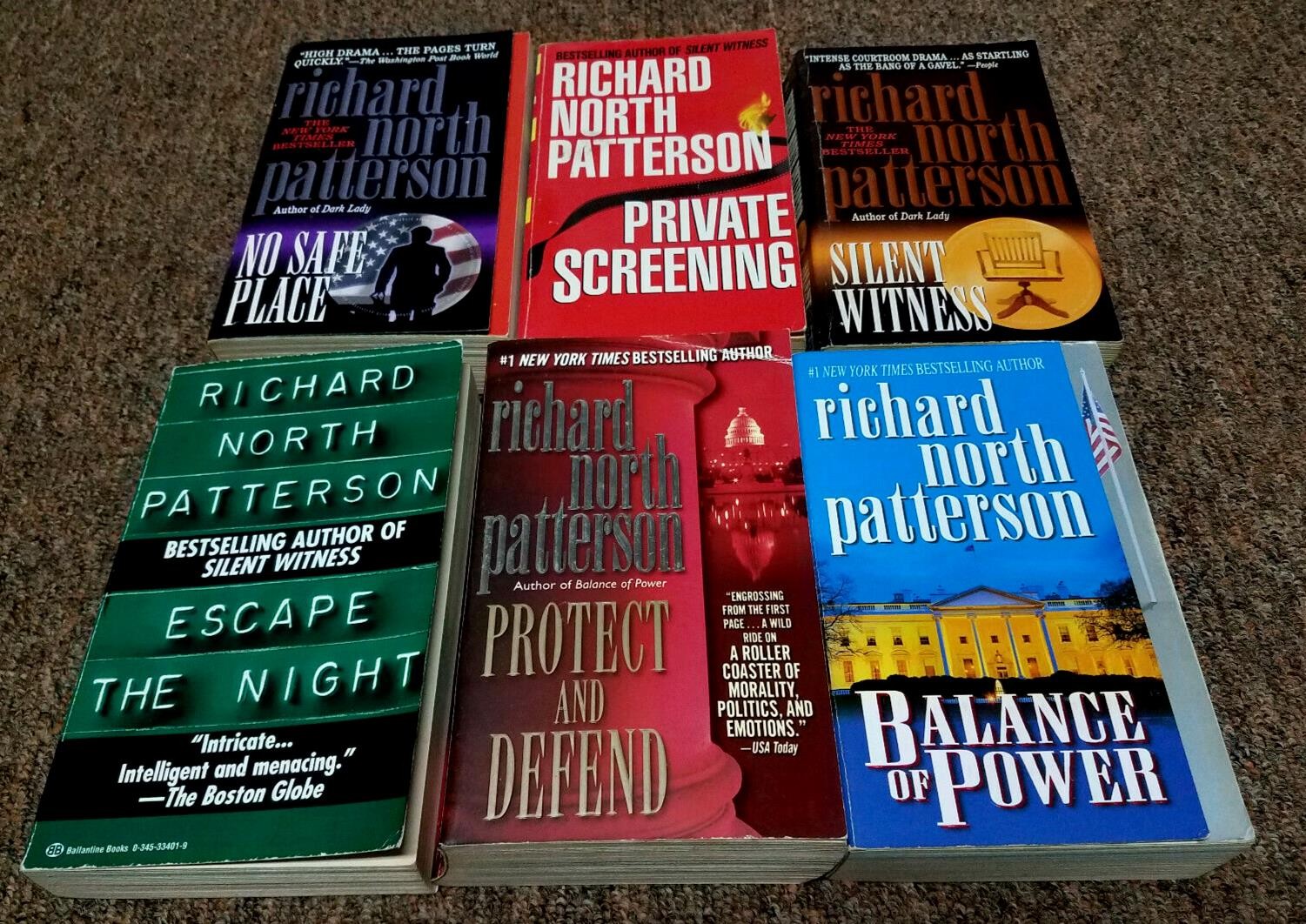 Lot of 6 thriller bks Richard North Patterson Ser: Kerry Kilcannon, Tony Lord