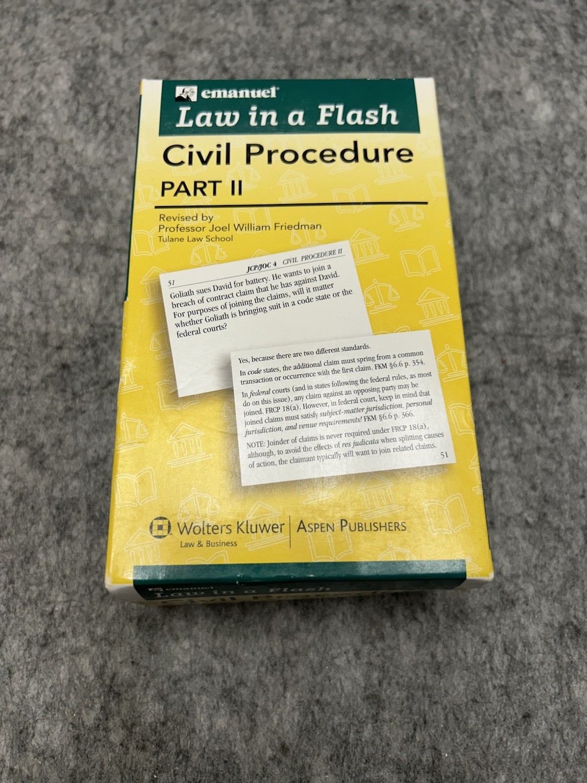Emanuel Law In A Flash Civil Procedure Part II 2009 Bar Exam Study Aid Aspen