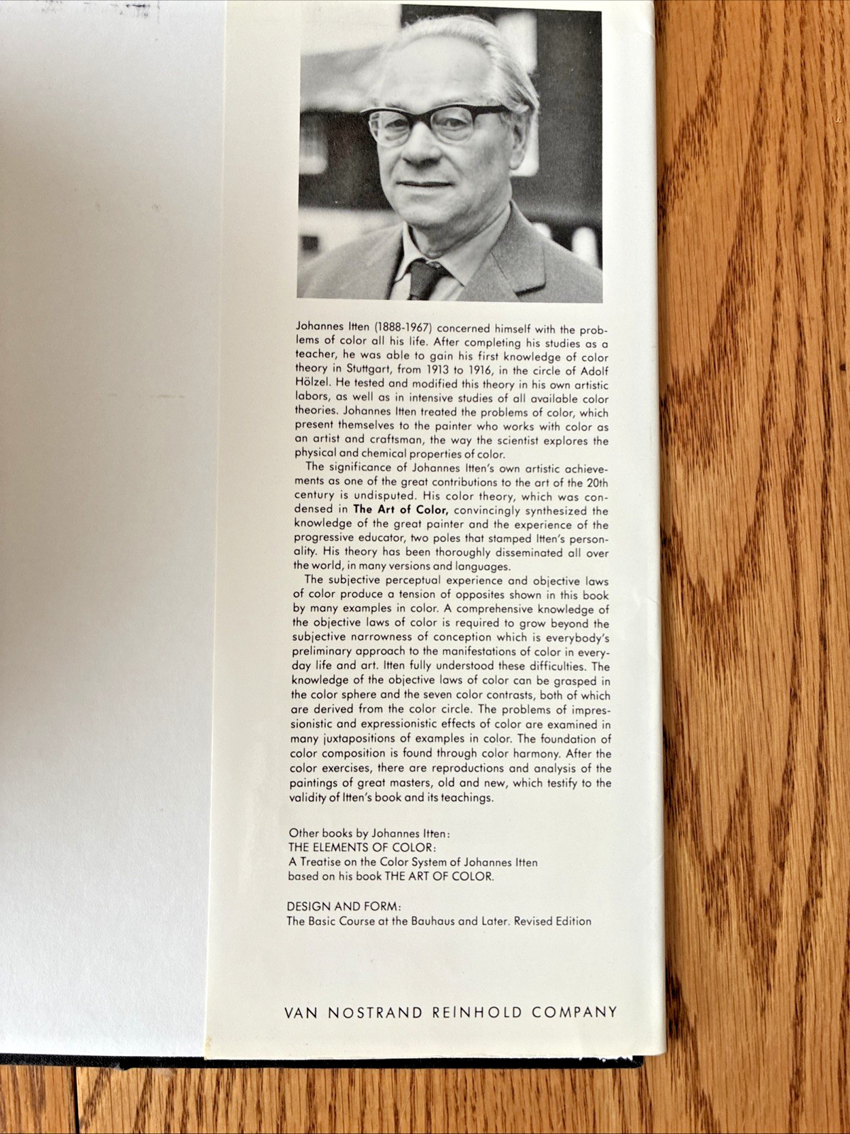 The Art of Color Johannes Itten – Hardcover 1973