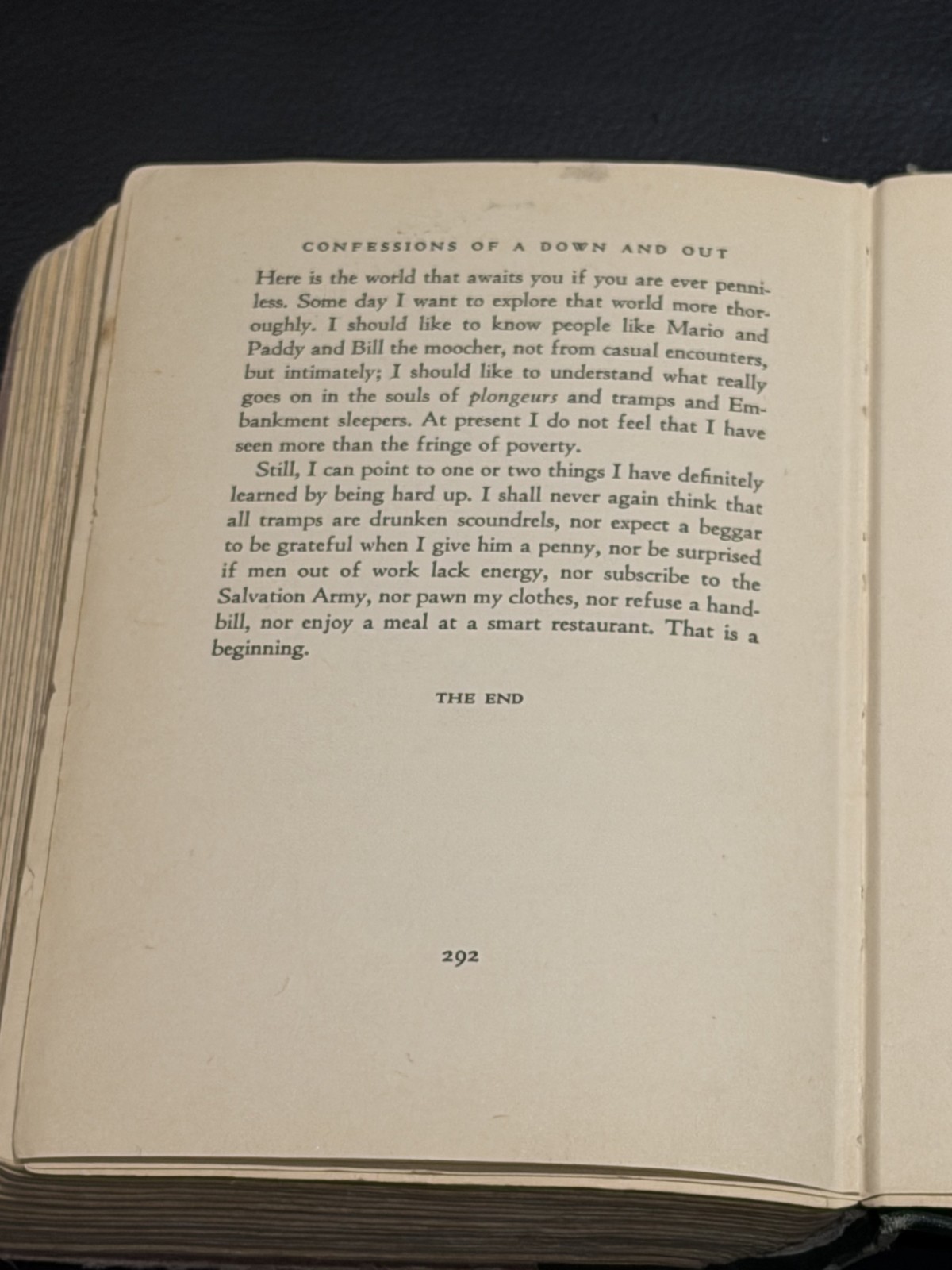 Down and Out in Paris and London ~ GEORGE ORWELL ~ First Edition 1933 1st exlib