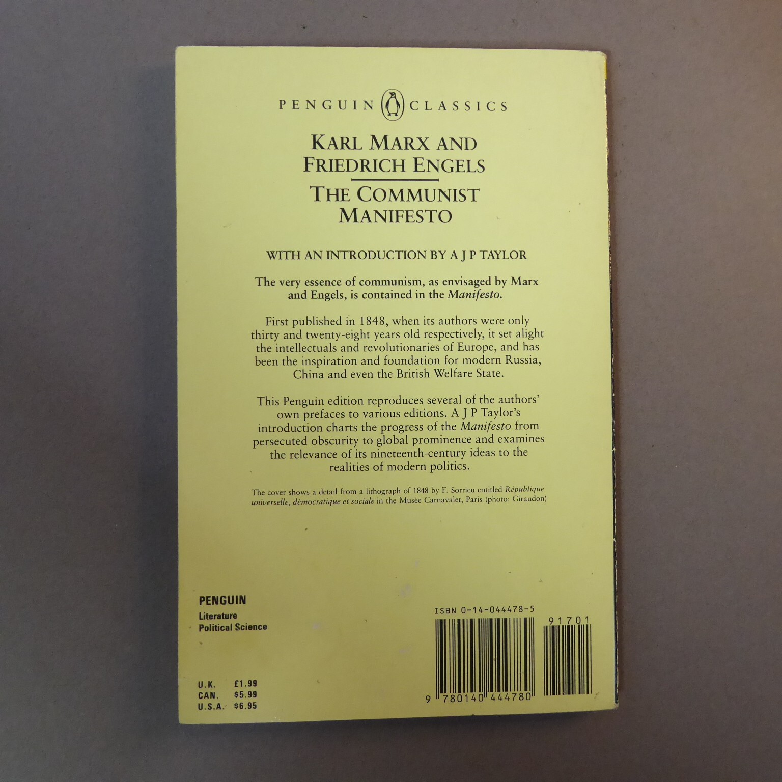 Communist Manifesto Karl Marx, Friedrich Engels 1985 Penguin Classics Paperback