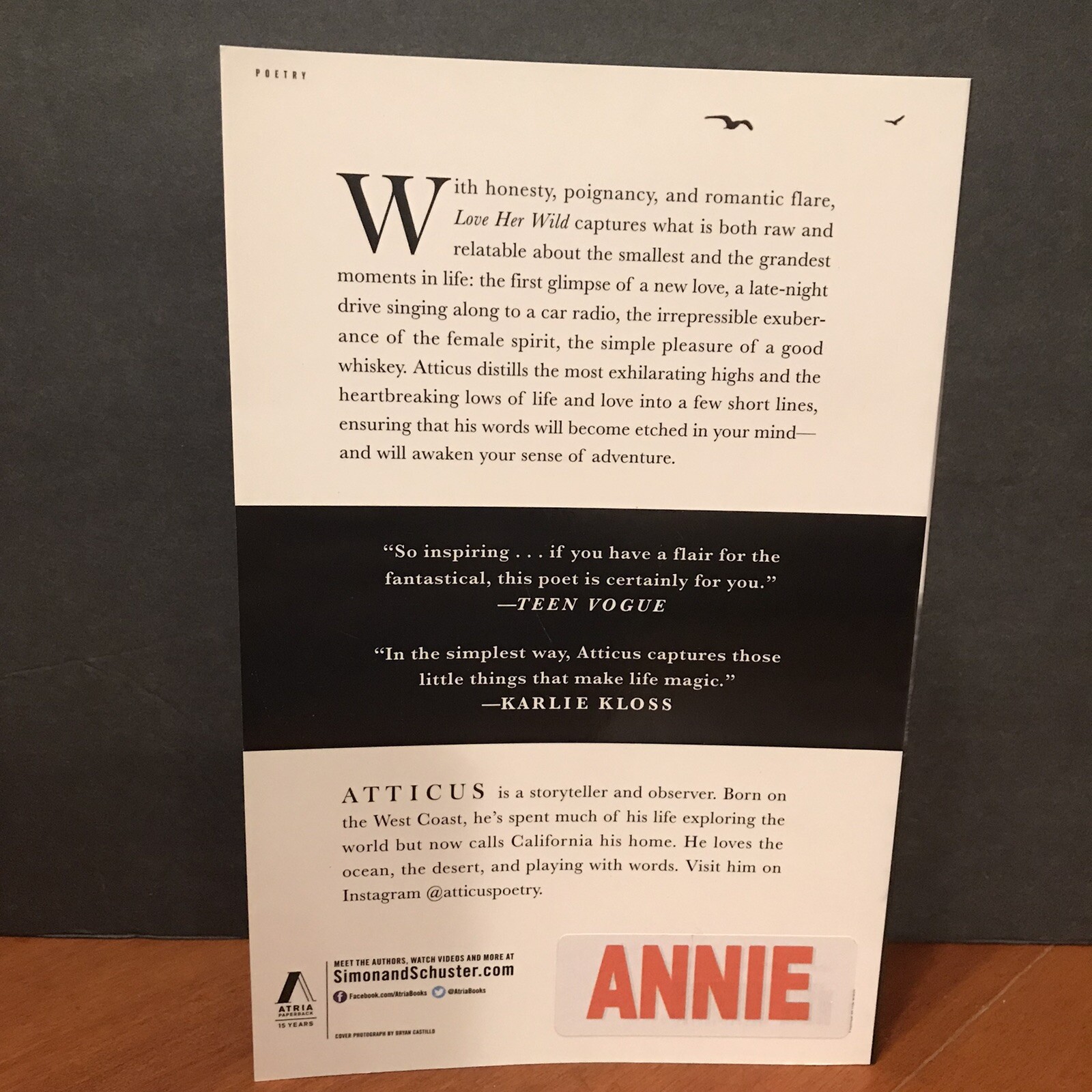 Love Her Wild Poet Atticus Poems Poetry Book First Atria Paperback Edition 2017