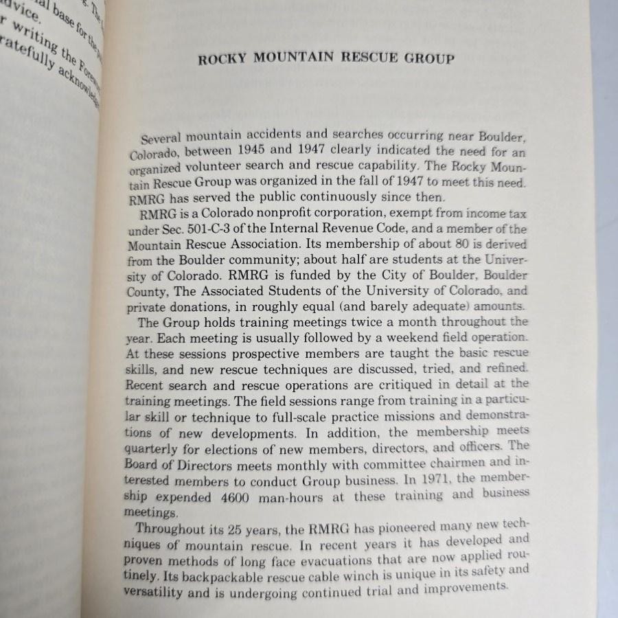 Mountain Search And Rescue Techniques W G May 1972 Rocky Mountains Book Vtg
