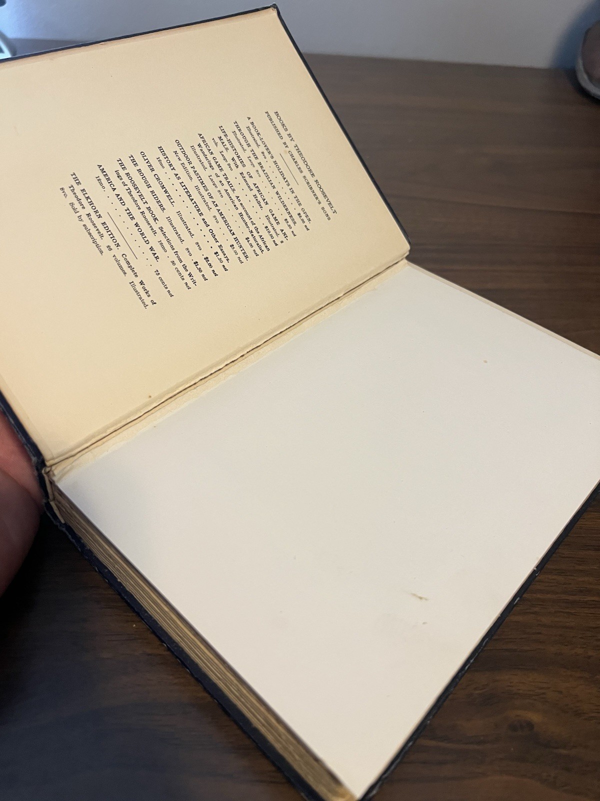 Antique A Book Lovers Holidays in the Open Theodore Roosevelt HC 1916 Vtg