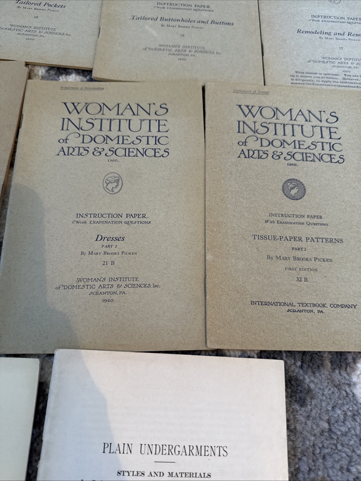 15 Booklets – Women’s Institute of Domestic Arts & Sciences Manuals
