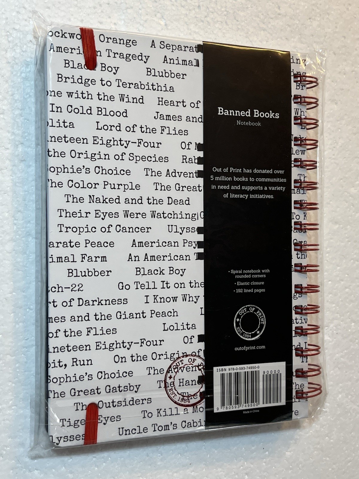 New 2020 Banned Books Spiral Notebook with Lenticular Cover 192 Lined Pages