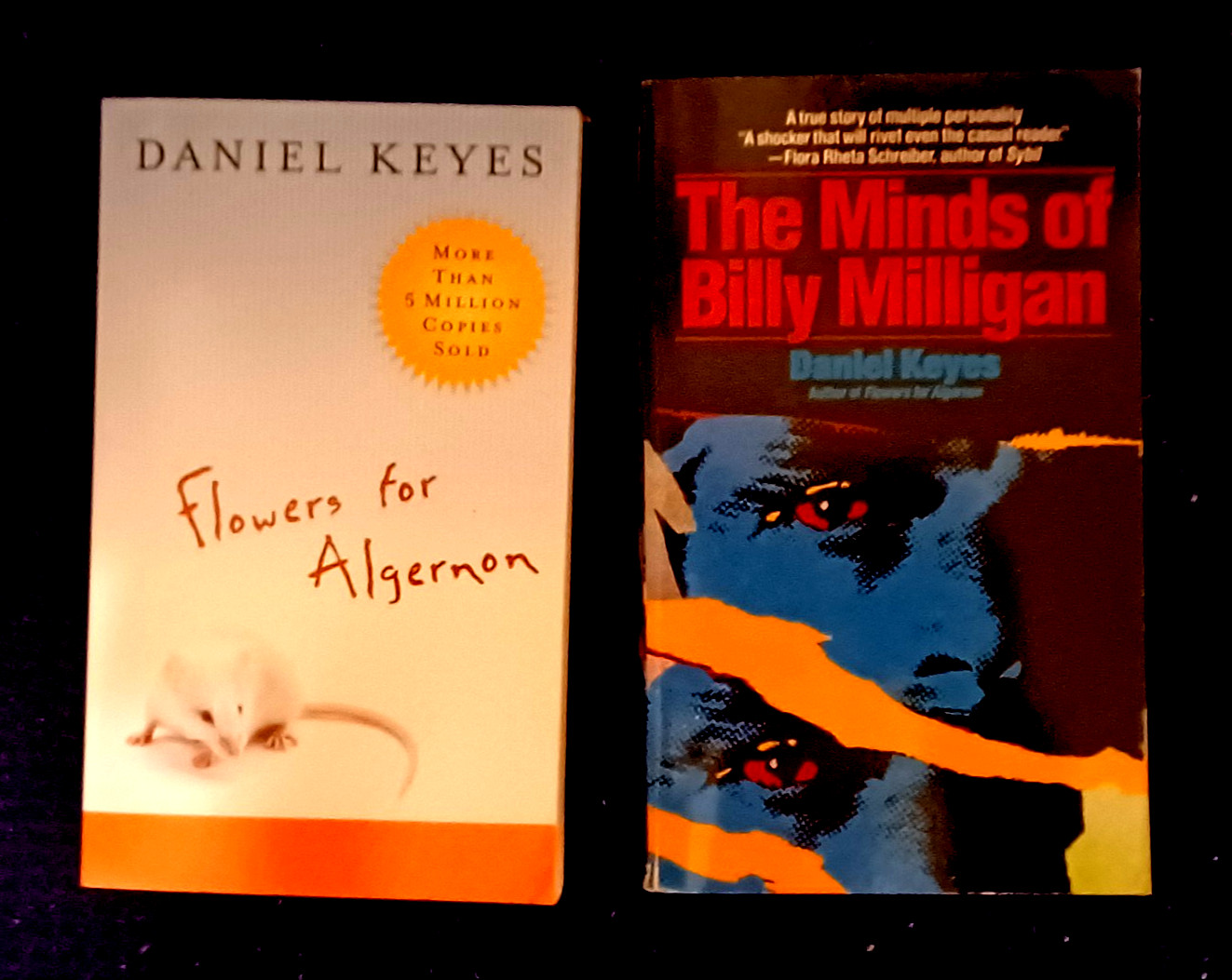 2 Daniel Keyes books-Flowers for Algernon & The Minds of Billy Milligan