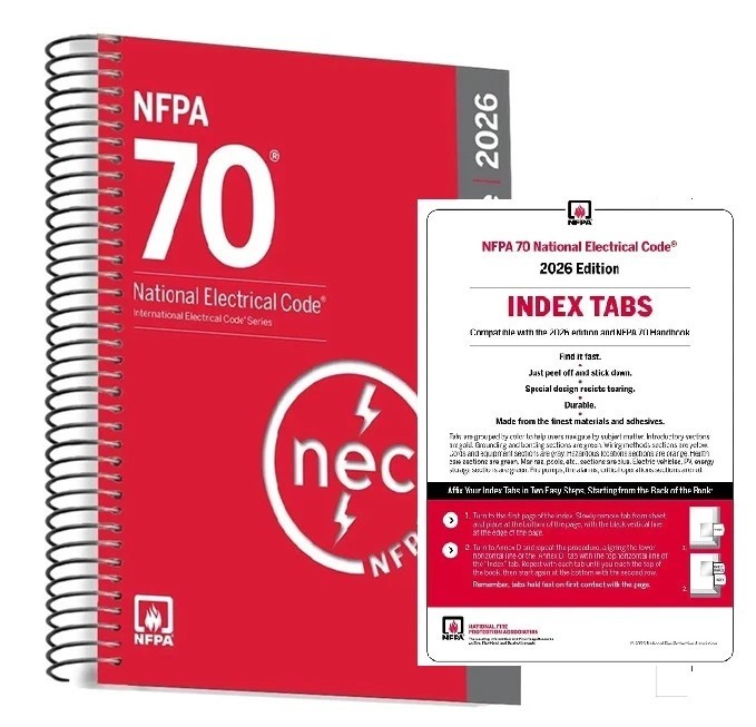 NFPA 70, National Electrical Code (NEC) 2026 spiral + index tab USA STOCK