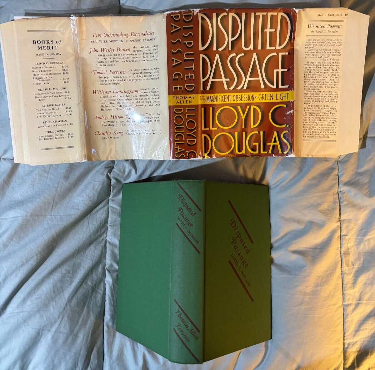 Disputed Passage by Douglas Canada movie tie-in DJ VG+ 1939 Dorothy Lamour