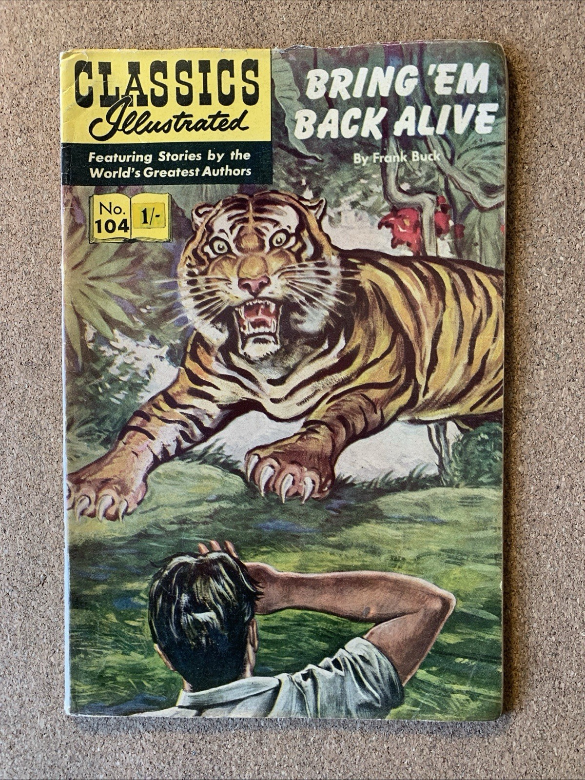 Classics Illustrated #104 Bring ‘Em Back Alive FN+ 1963, 48 pages