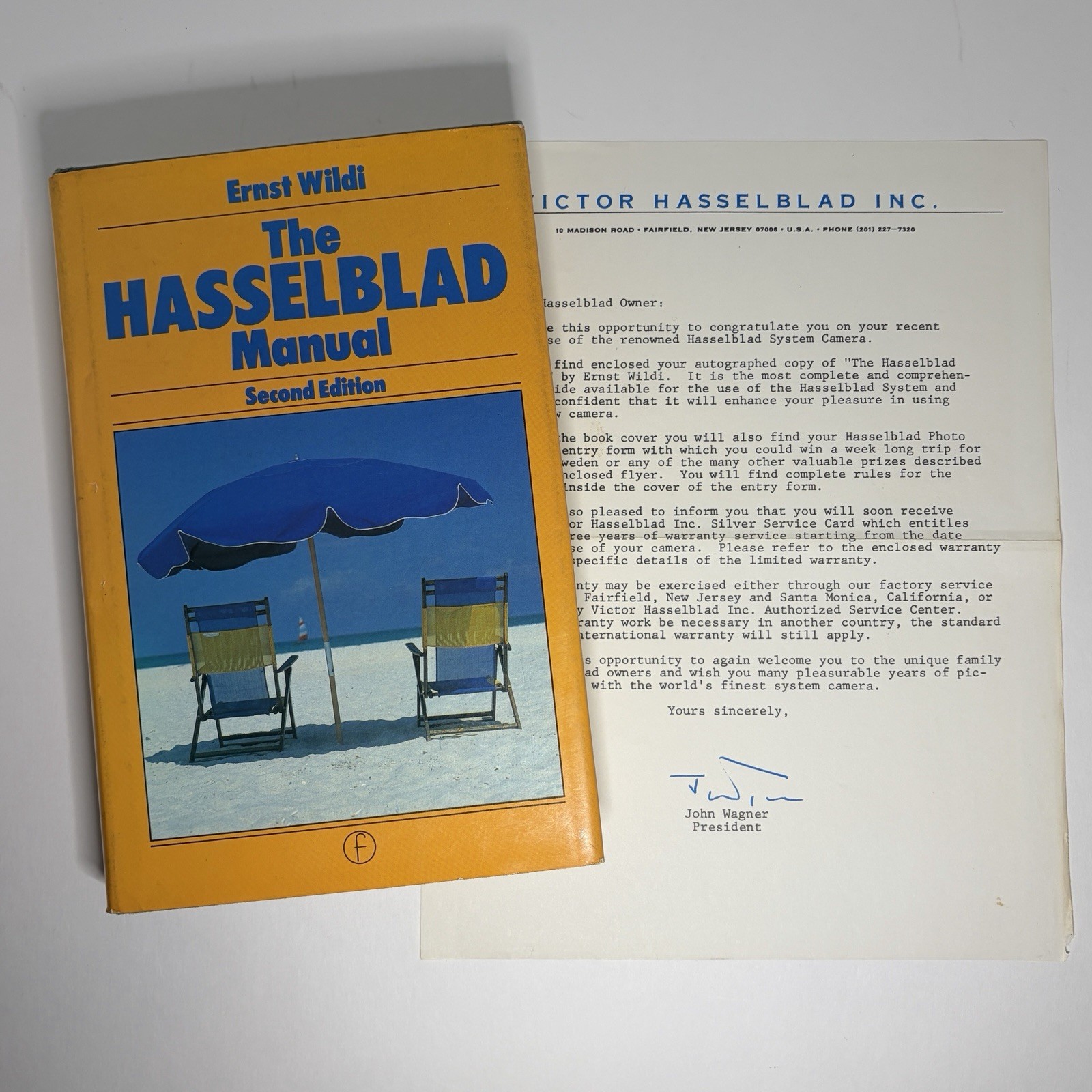 The Hasselblad Manual 2nd Edition Ernst Wildi 1982 Signed w/ Original Letter