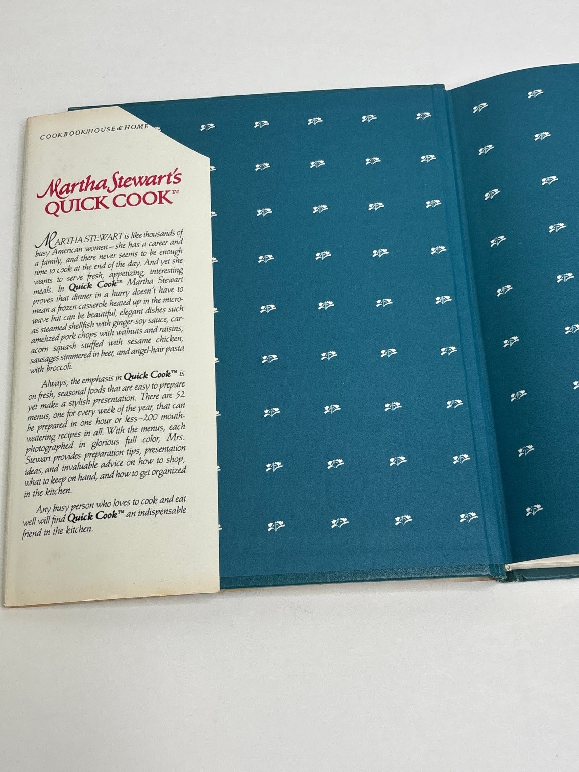 Martha Stewart’s Quick Cook 1983 First Edition Recipes Cookbook Clarkson Potter