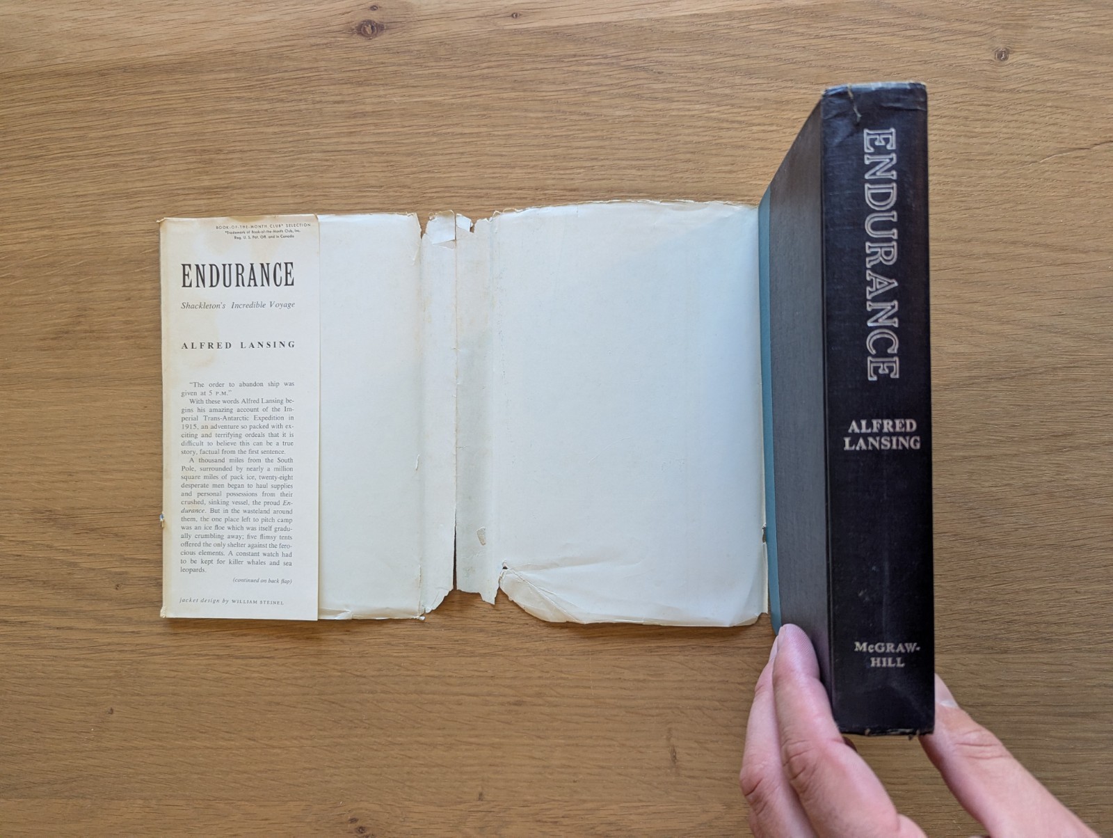 ENDURANCE by ALFRED LANSING – 1959 1st EDITION HARDCOVER w/ DUST JACKET