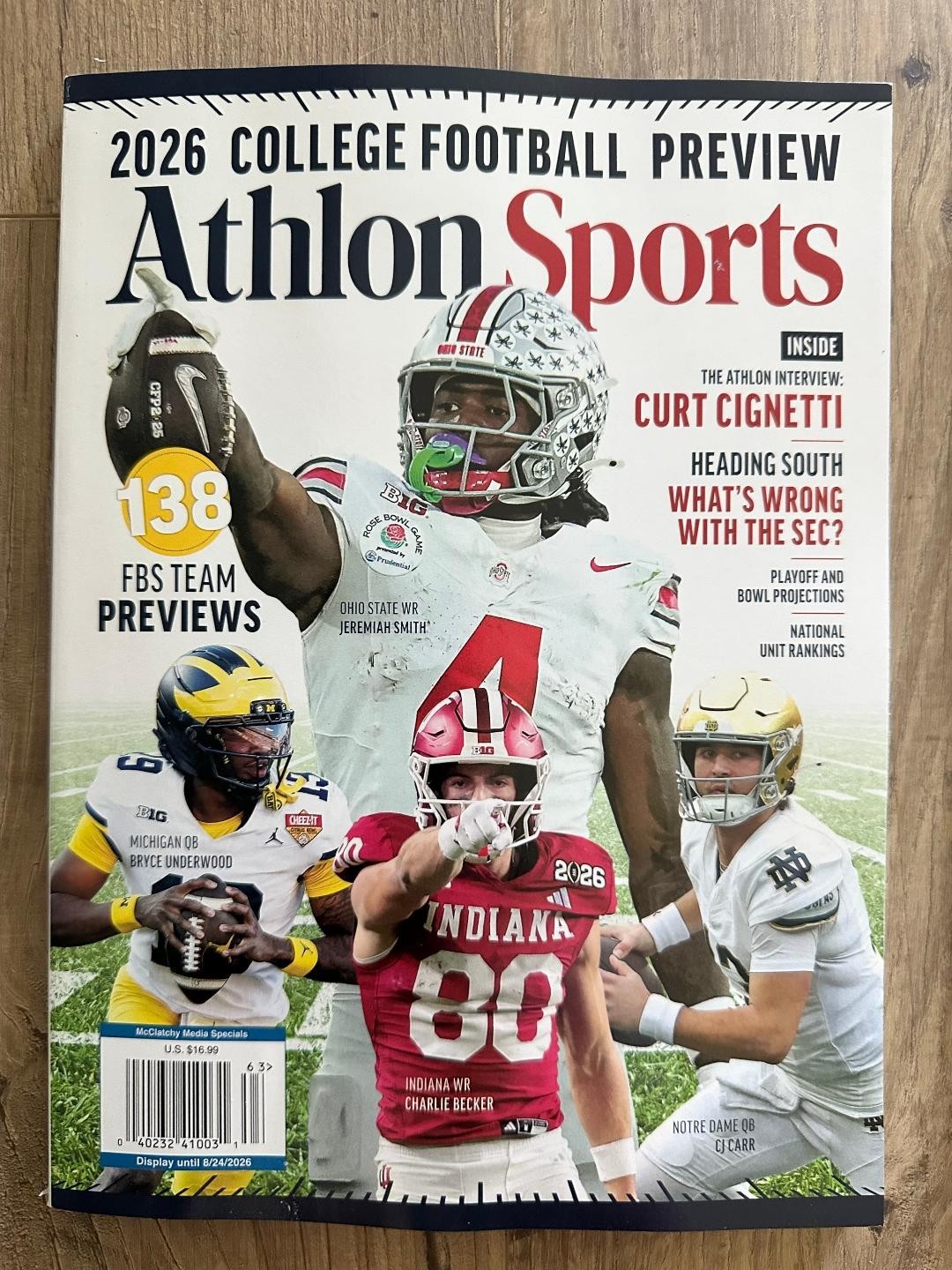 2026 COLLEGE FOOTBALL PREVIEW ATHLON Special Edition Magazine OHIO STATE Indiana