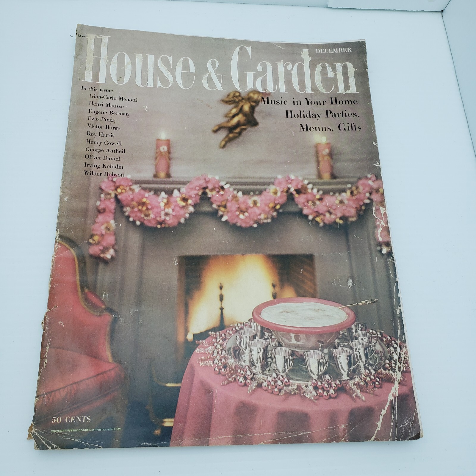 House & Garden Magazine December 1954 Music Wall Alice In Audioland Geraniums