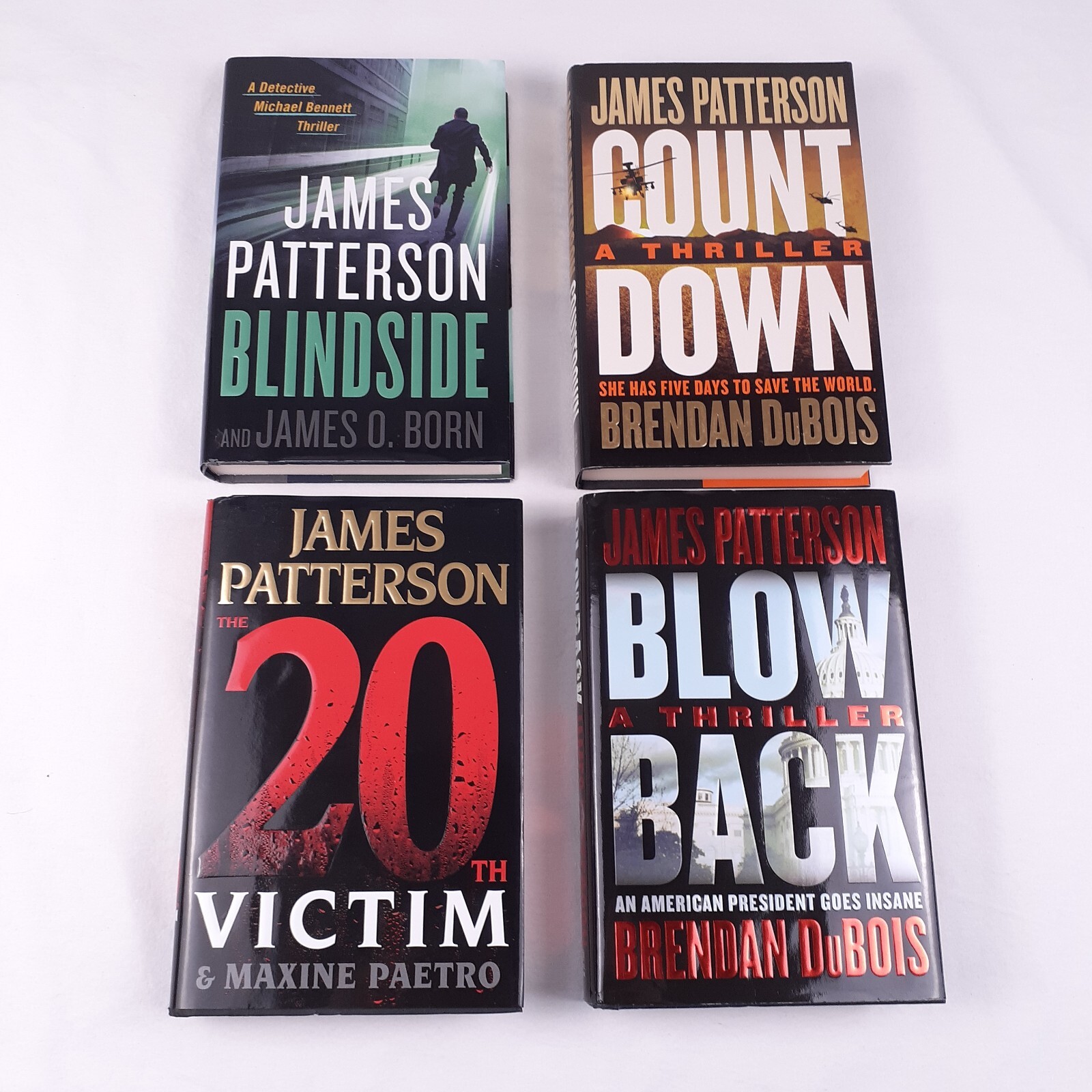 4 James Patterson HC Books Count Down Blindside Blowback The 20th Victim