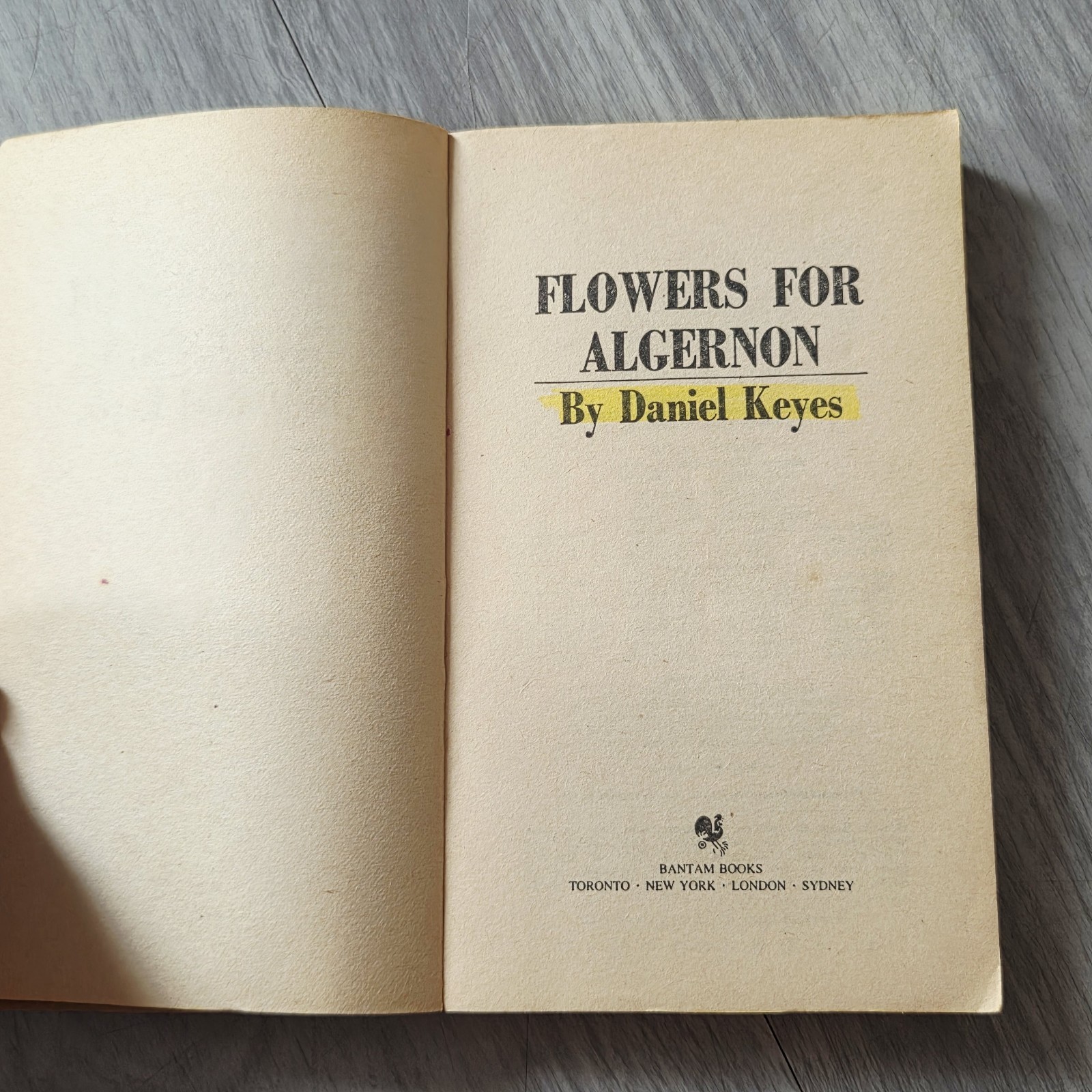 Flowers for Algernon by Daniel Keyes 1966 Paperback