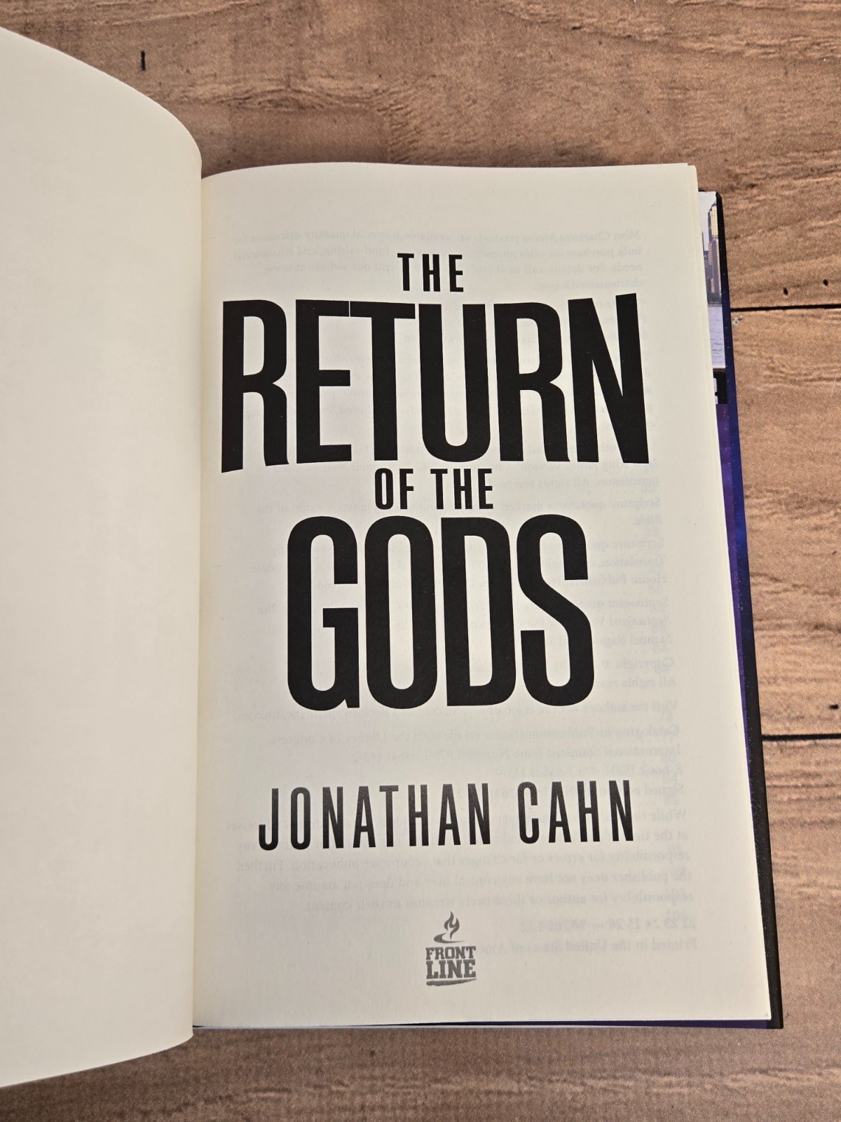 The Return of the Gods: by Jonathan Cahn Hardcover 2022 2nd Print LIKE NEW