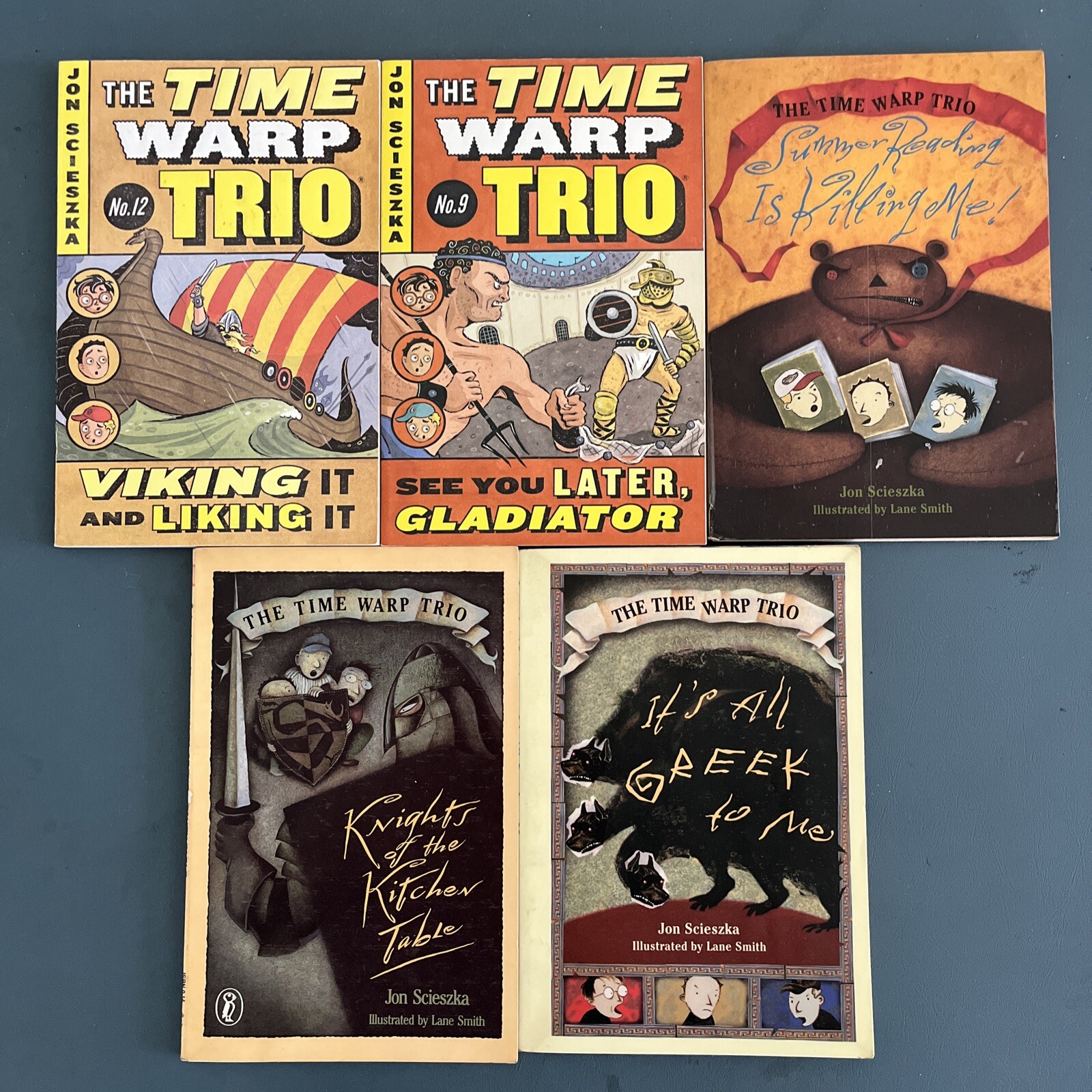 Lot Of 5 Time Warp Trio books by Jon Scieszka Knights of the Kitchen Table…