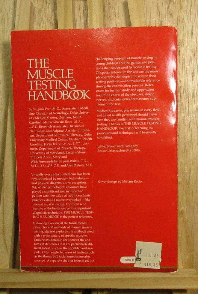 The Muscle Testing Handbook 1984 Occupational Therapy 194 Pages
