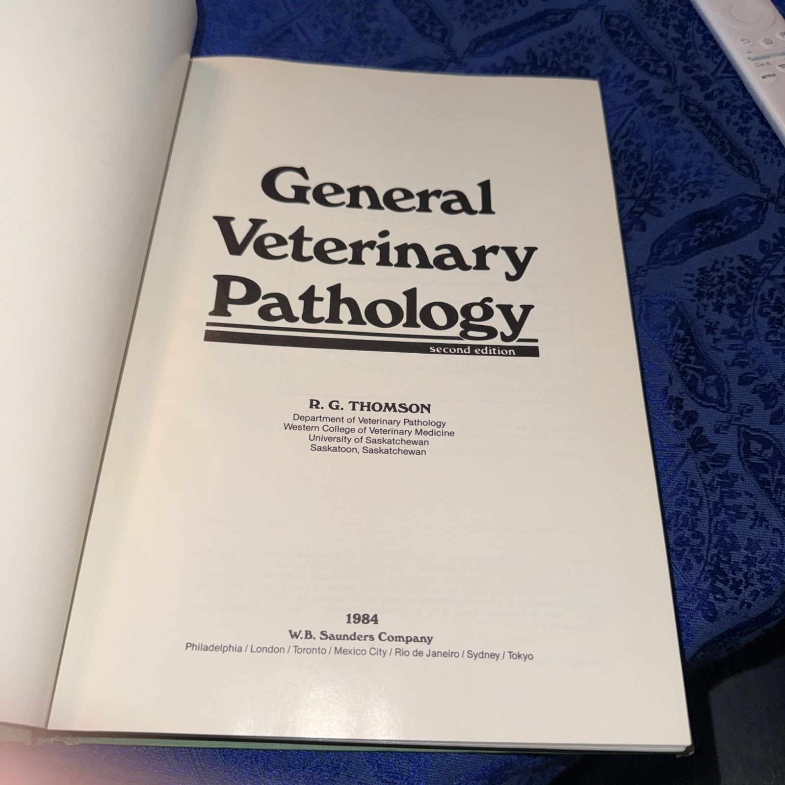 General Veterinary Pathology, Thomson, 2nd edition