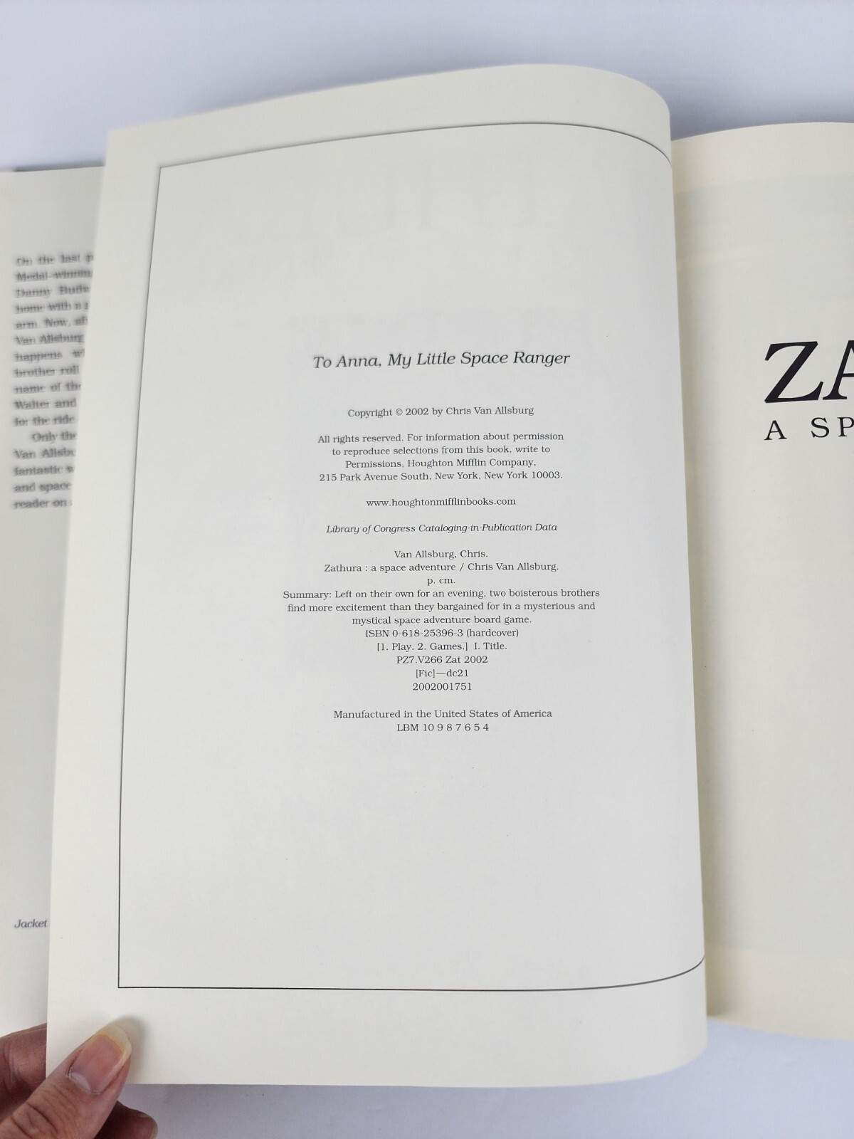 VINTAGE: ZATHURA by Chris Van Allsburg 2002 First Edition First Print
