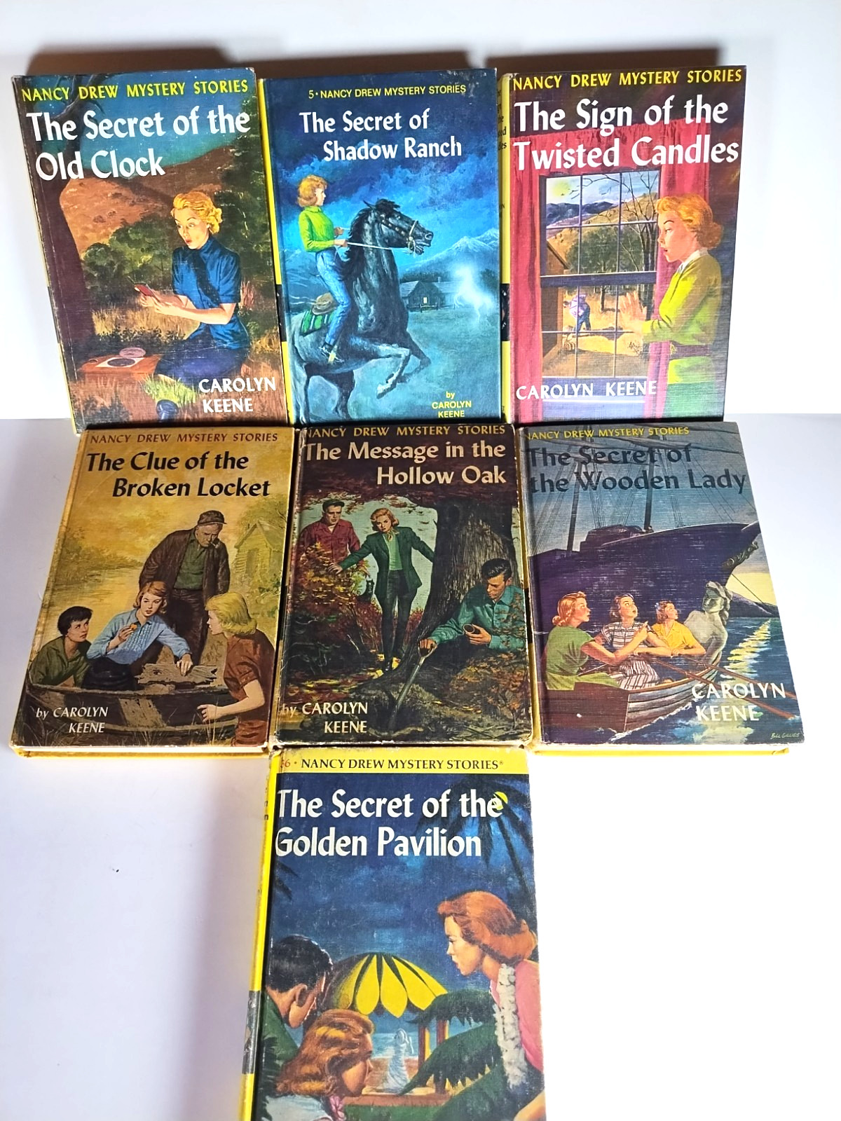 Nancy Drew Mystery Stories Vtg Hardcover Books Carolyn Keene Lot Of 7 1950s