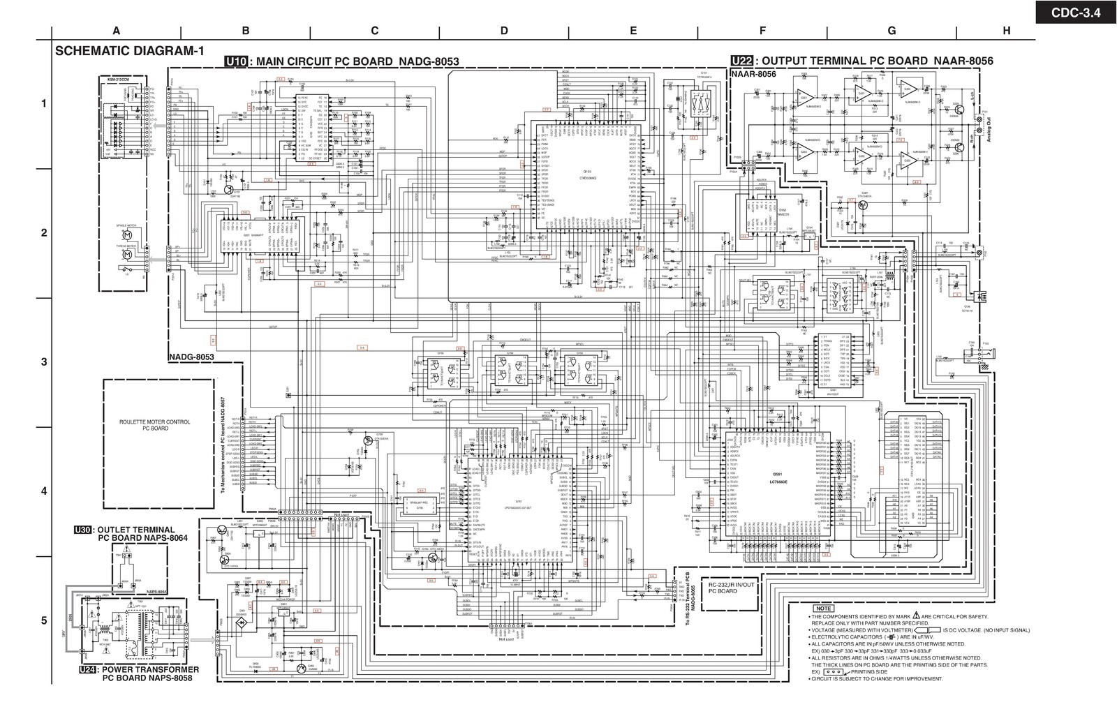 INTEGRA ONKYO CDC-34 Compact Disc Changer Service Manual 2003, FOLDOUTS