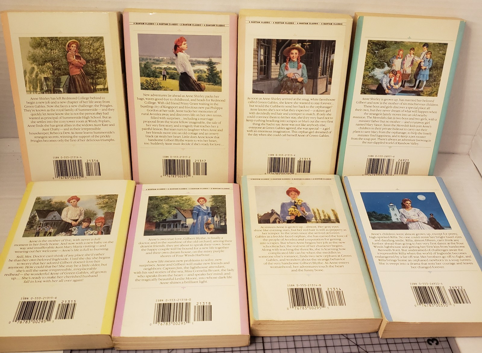 📚L.M. Montgomery Anne of Green Gables Complete 8 Paperback Novel VTG Book Lot
