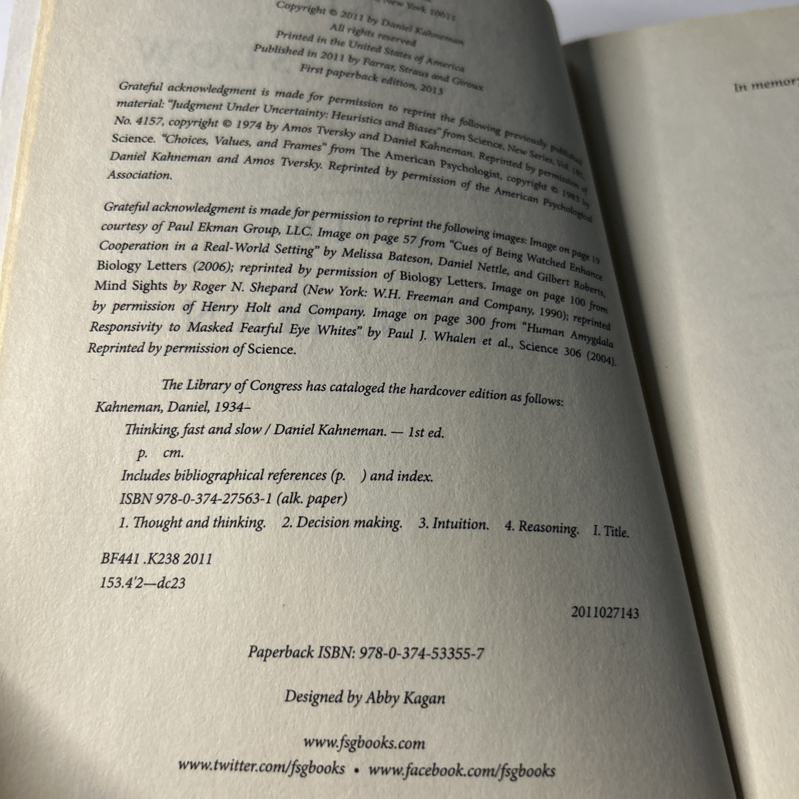 Thinking, Fast and Slow – Paperback By Kahneman, Daniel – Very GOOD No Writing