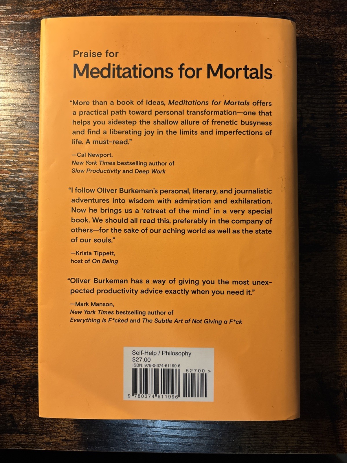 Mediations For mortals By Oliver Burkeman HCDJ 2024