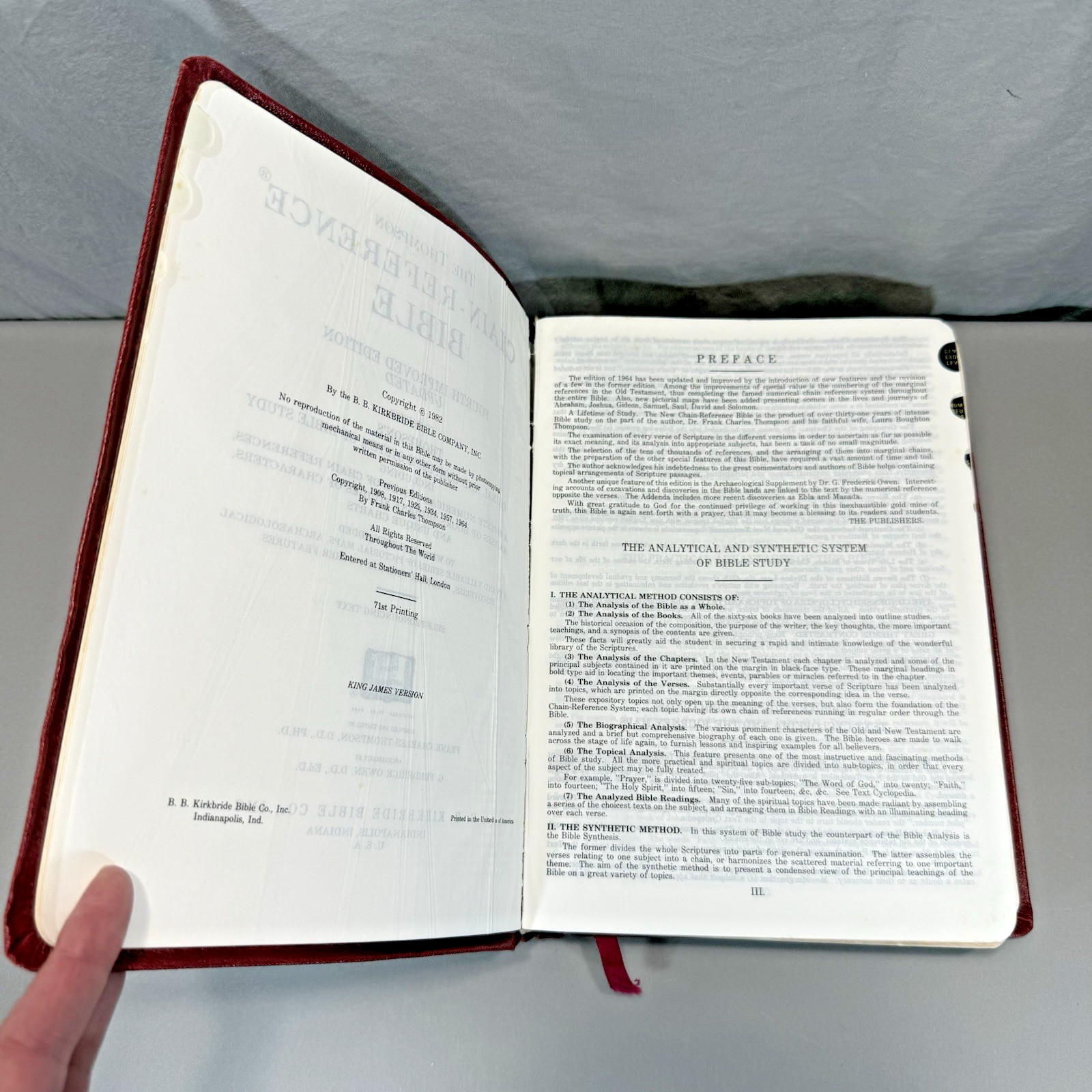 Thompson New Chain Reference Bible KJV 4th Edition Updated 1982 Red Leather