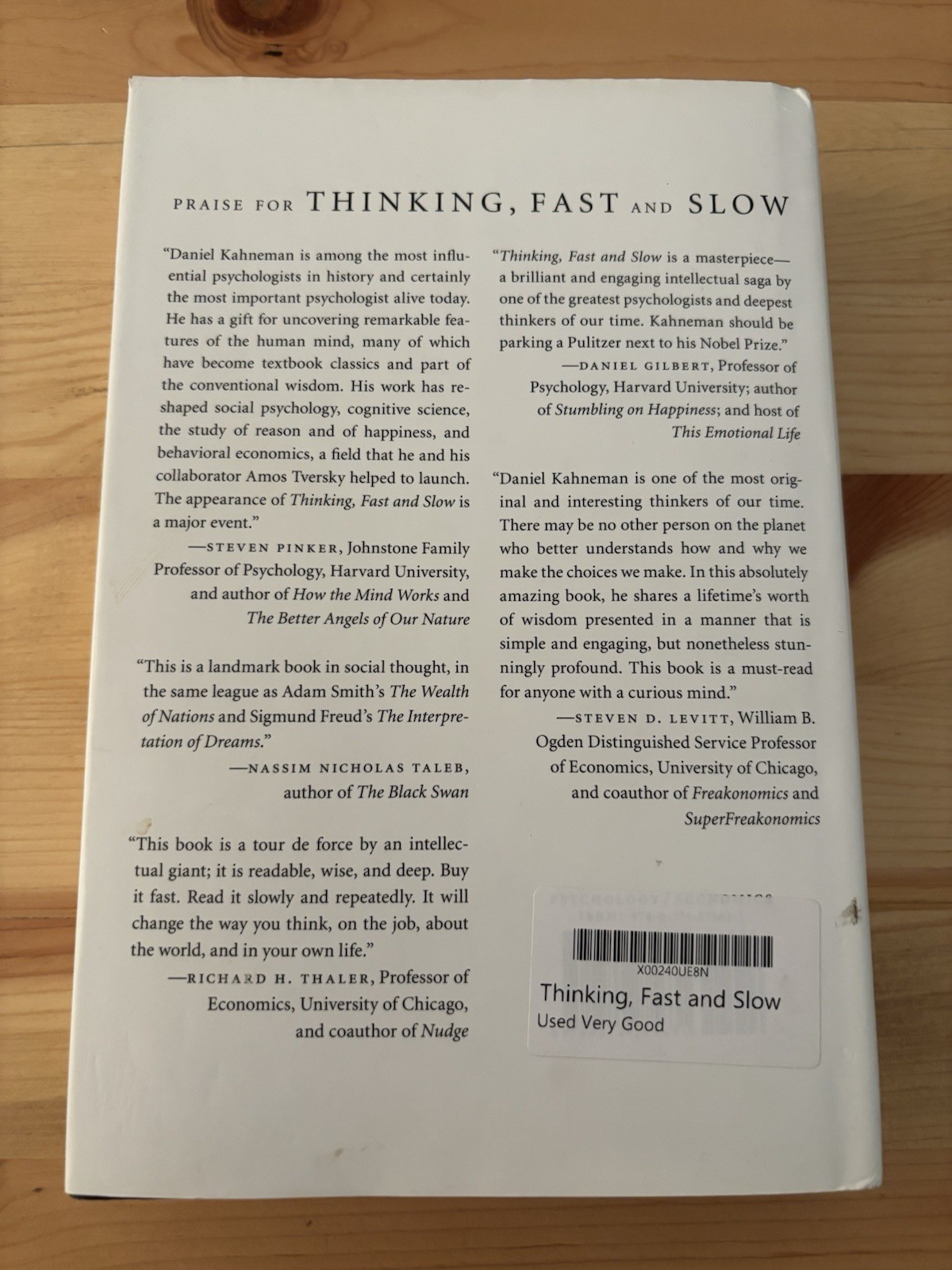 Daniel Kahneman Thinking Fast and Slow Hardcover Decision-Making Psychology