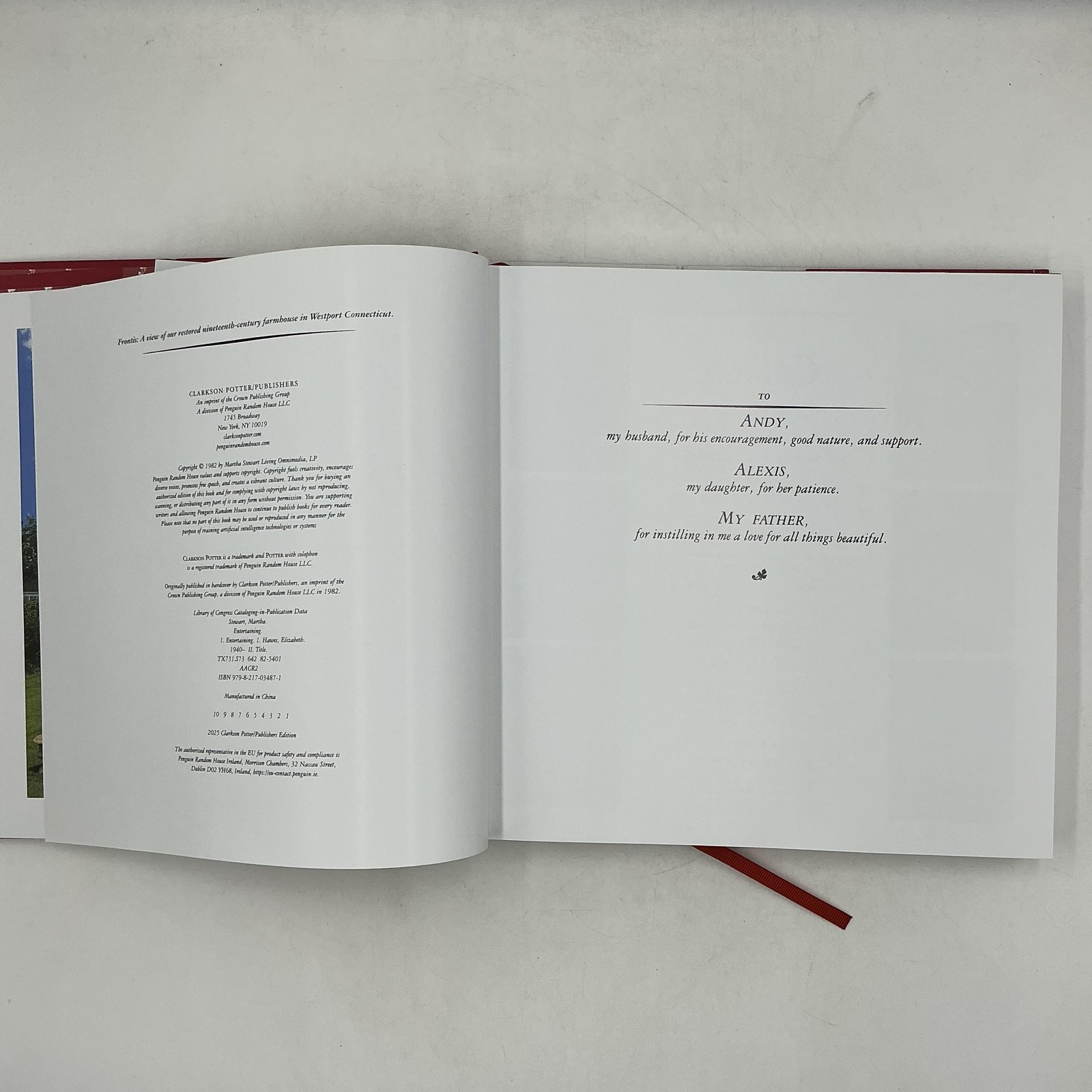 CLARKSON POTTER PUBLISHER ENTERTAINING MARTHA STEWART 2025 HC- DJ – 1st/ 1st