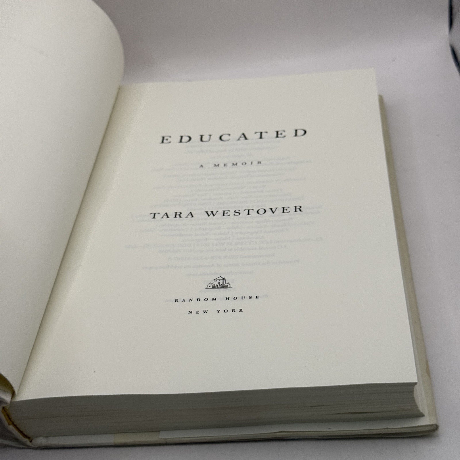 Tara Westover EDUCATED a Memoir True 1st ED 1st Printing