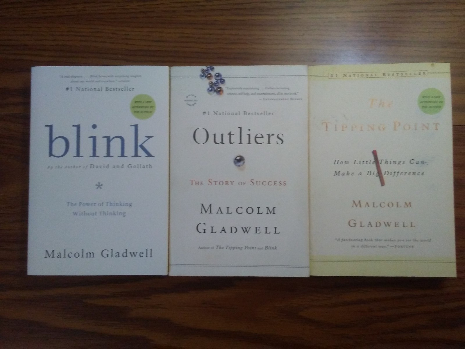 Malcolm Gladwell lot of books -Outliers, Blink, and The Tipping Point
