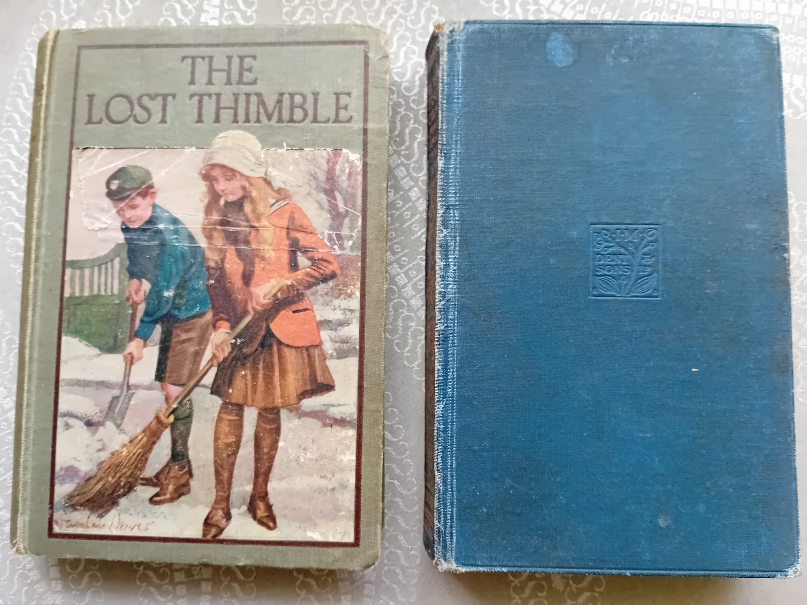 Bundle of 6 Vintage Blue/Green/Brown Hardbacks – Shelf Decoration – All As Shown