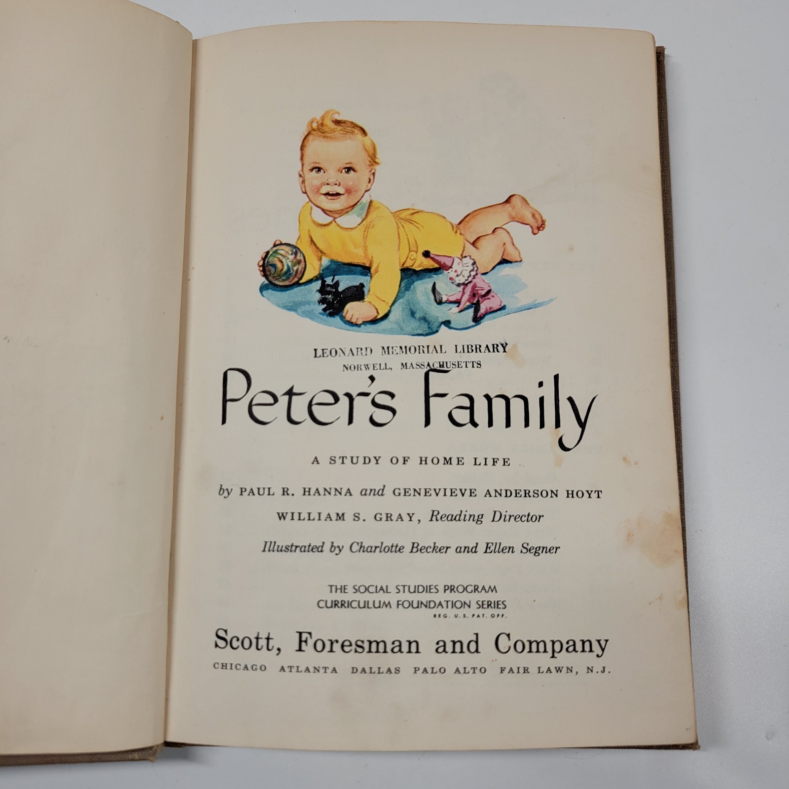 Vintage 1949 PETER’S FAMILY School Reader Book Scott, Foresman Co