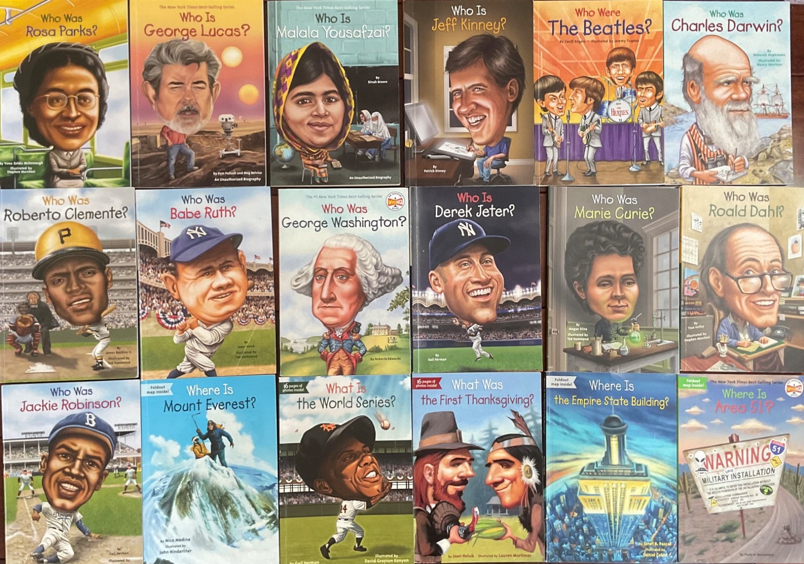 Lot of 18 Who/What/Where Was Biography History Chapter bBoks