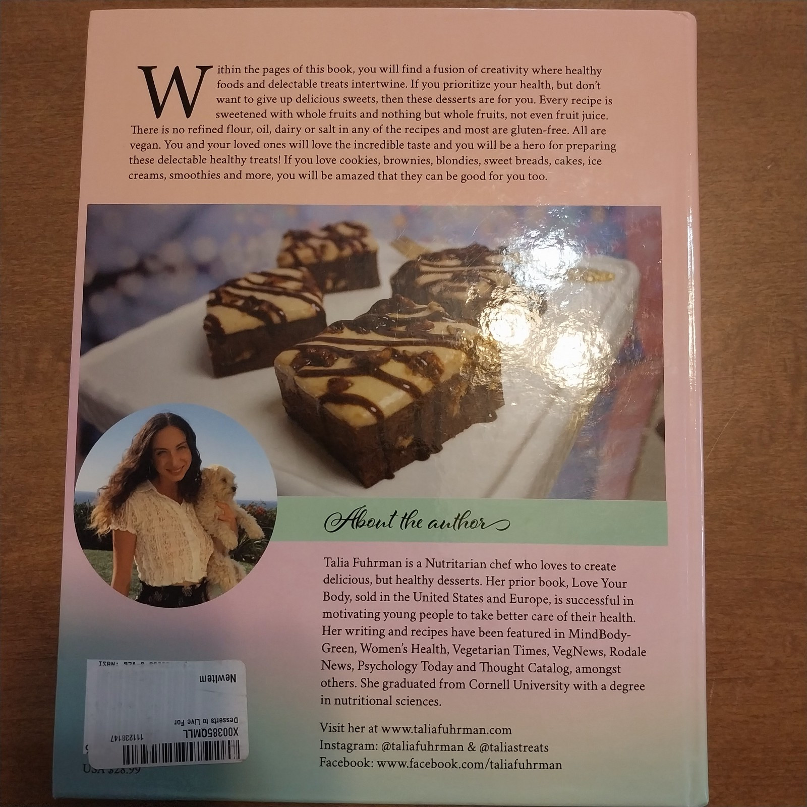 Desserts to Live For by Talia Fuhrman 2021 First Edition Hardcover Vegan Dessert