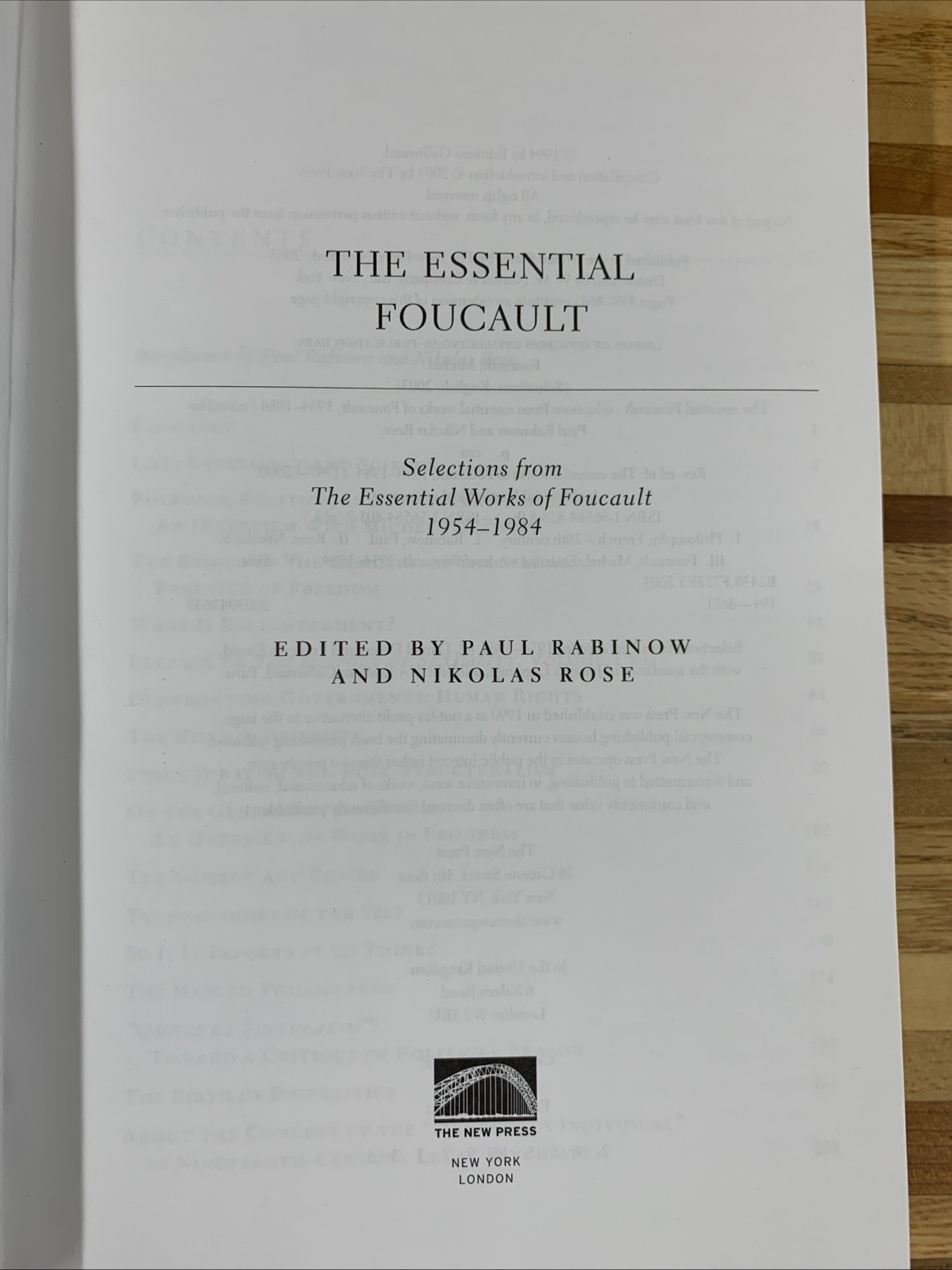 The Essential Foucault – 1954-1984 – HC – The New Press – 2003