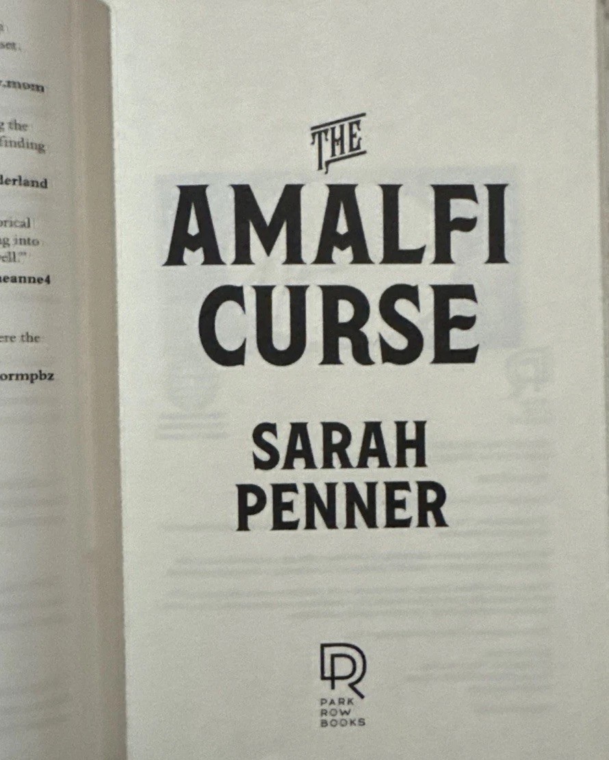 The Amalfi Curse by Sarah Penner Signed 2025 Hardcover