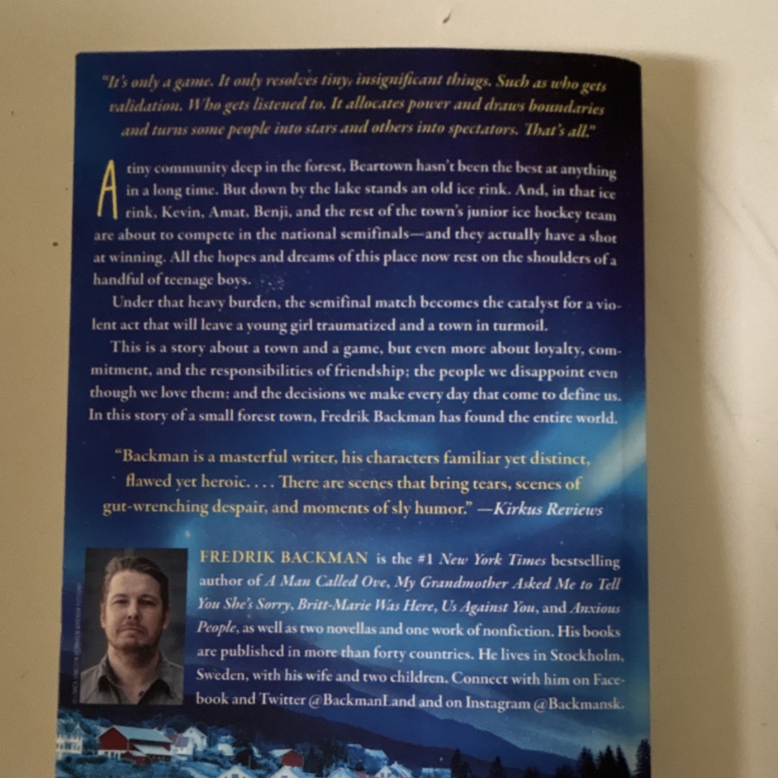 Washington Square Press Beartown Fredrik Backman Paperback Fiction Beartown Ser.