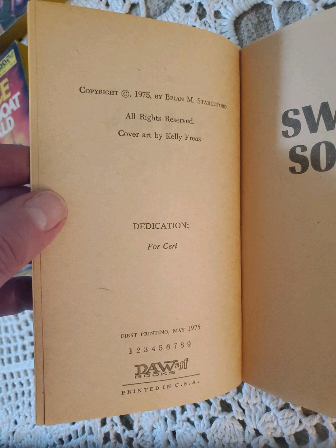 Swan Song by Brian M. Stableford DAW No. 149 1st 1975 Good