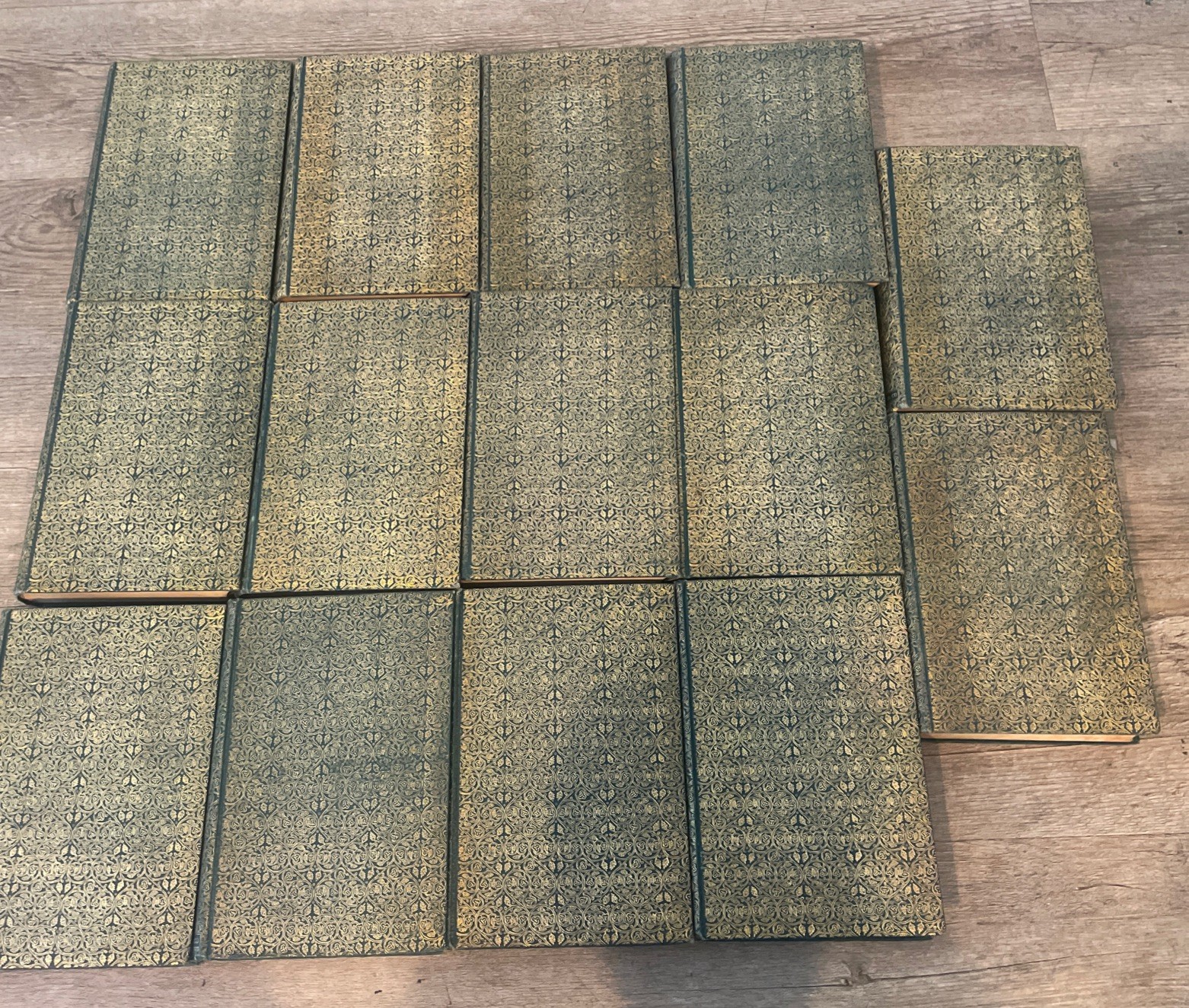 Vtg Alexandre Dumas Green Embossed Hard Cover Book Collection of 14 from 1800’s