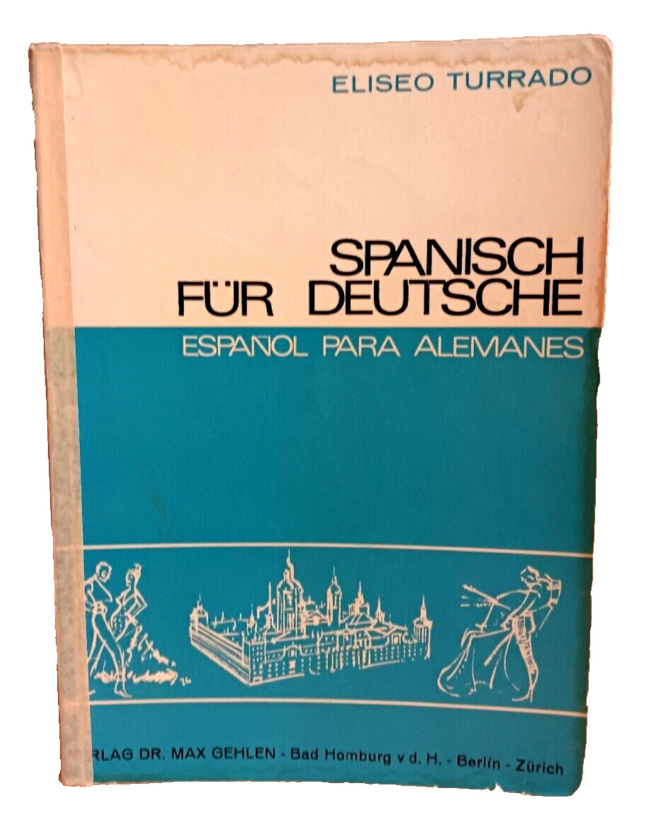Spanish for Germans Language Translation Book 1967 Paperback 220 Pages Vintage