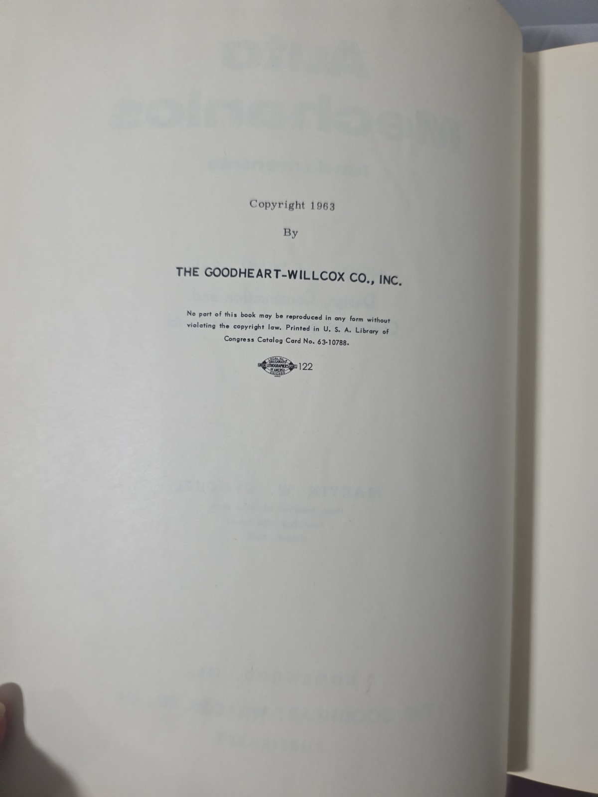 Auto Mechanics Fundamentals Martin W. Stockel HC 1973