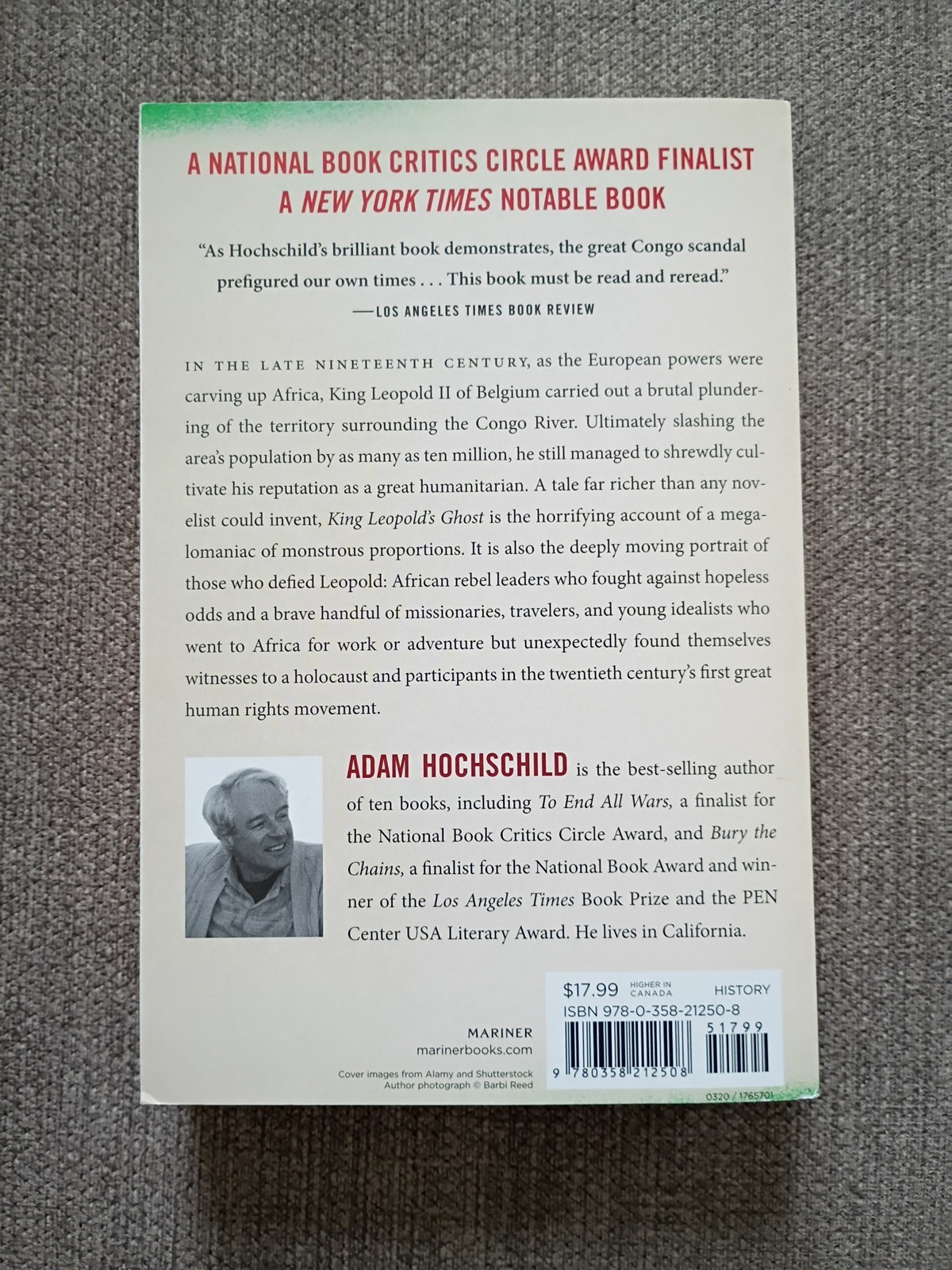 King Leopold’s Ghost, Adam Hochschild Paperback Mariner Books