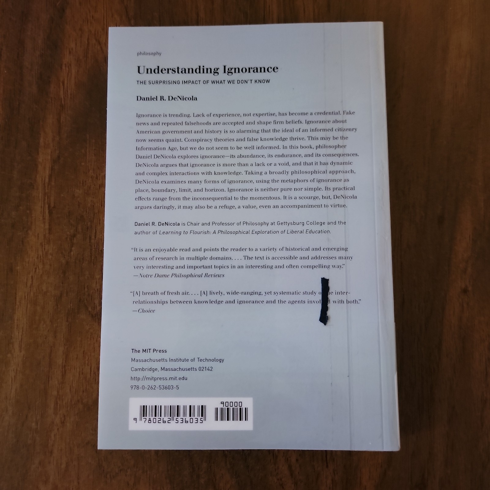 Understanding Ignorance – Daniel R. DeNicola